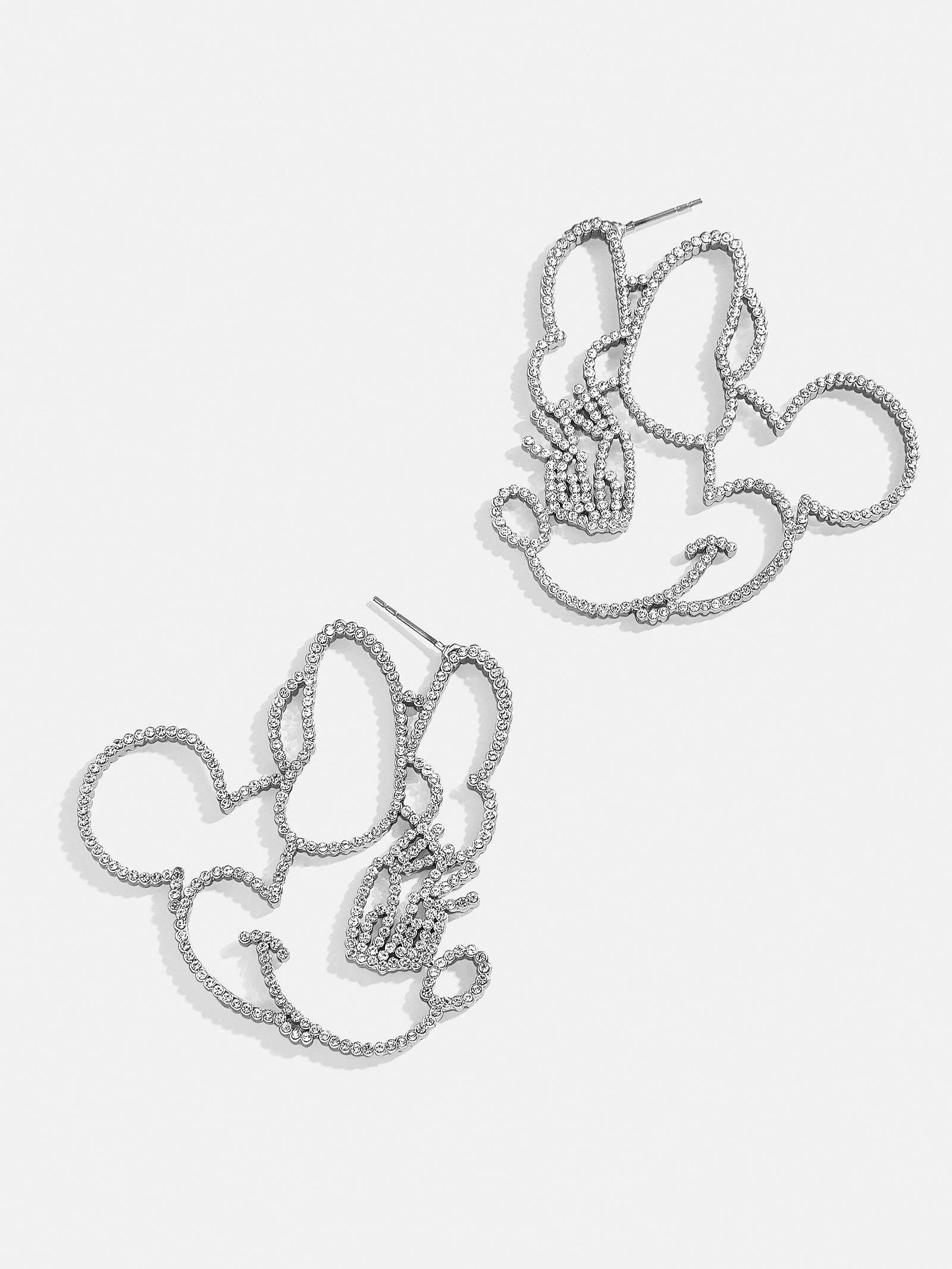 Disney Minnie Mouse Premium Silver Outline Earrings - Timeless Elegance