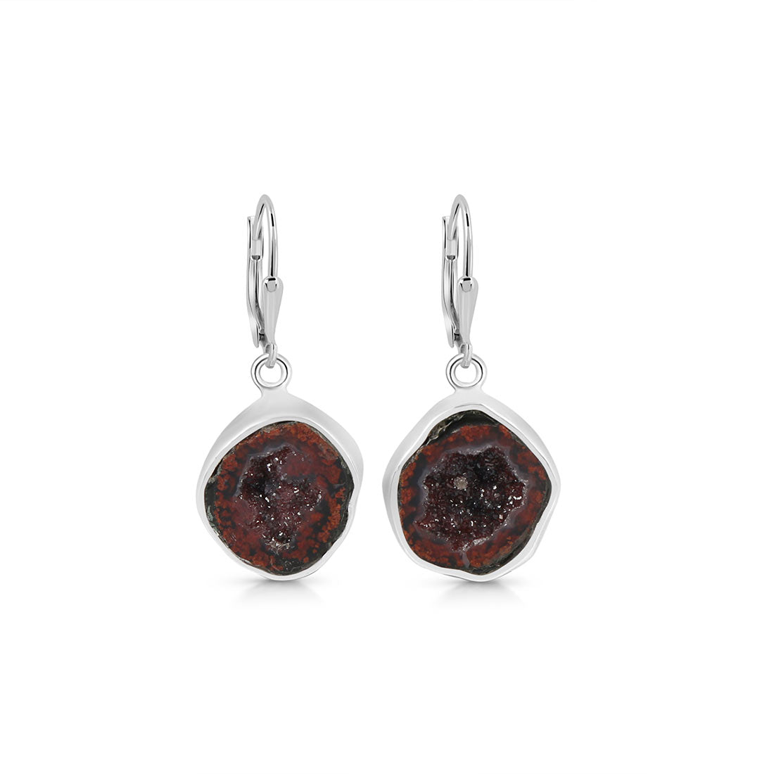 Premium Statement Coconut Geode Earrings - CCG-E-4