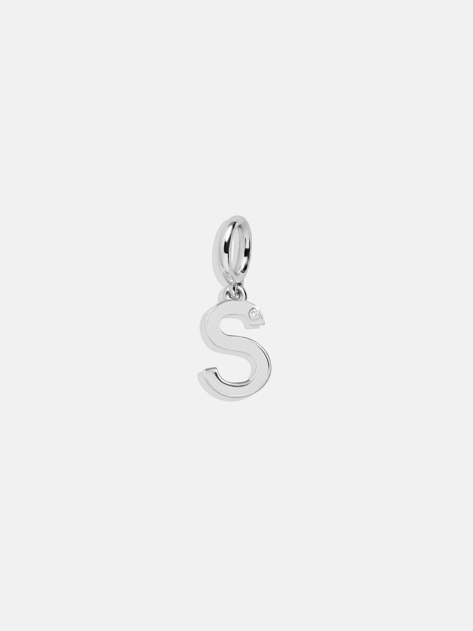 Premium Silver Initial Cluster Charm Necklace - S