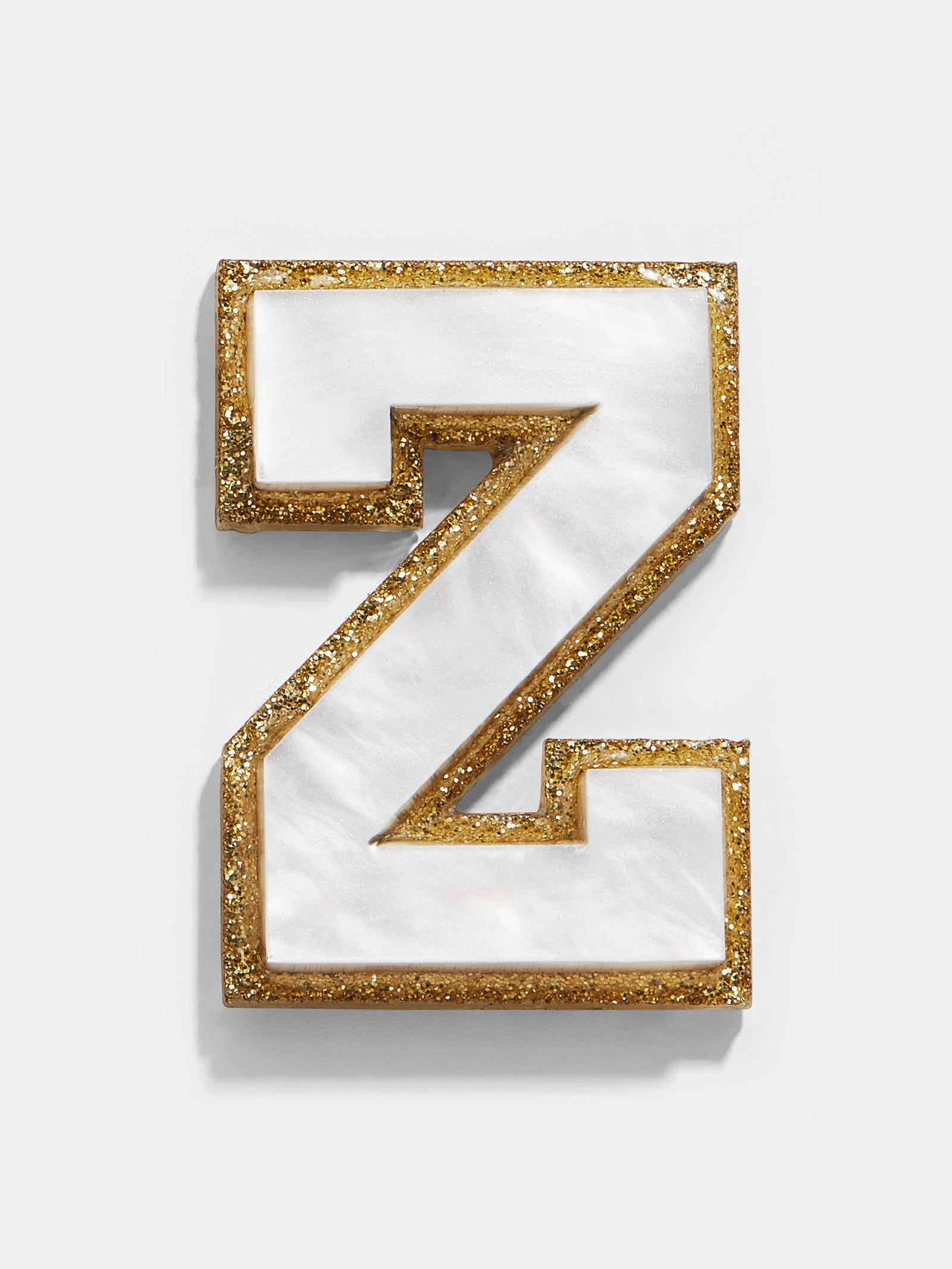 Premium Varsity Initial Sticker - White/Gold | Personalize Your Style