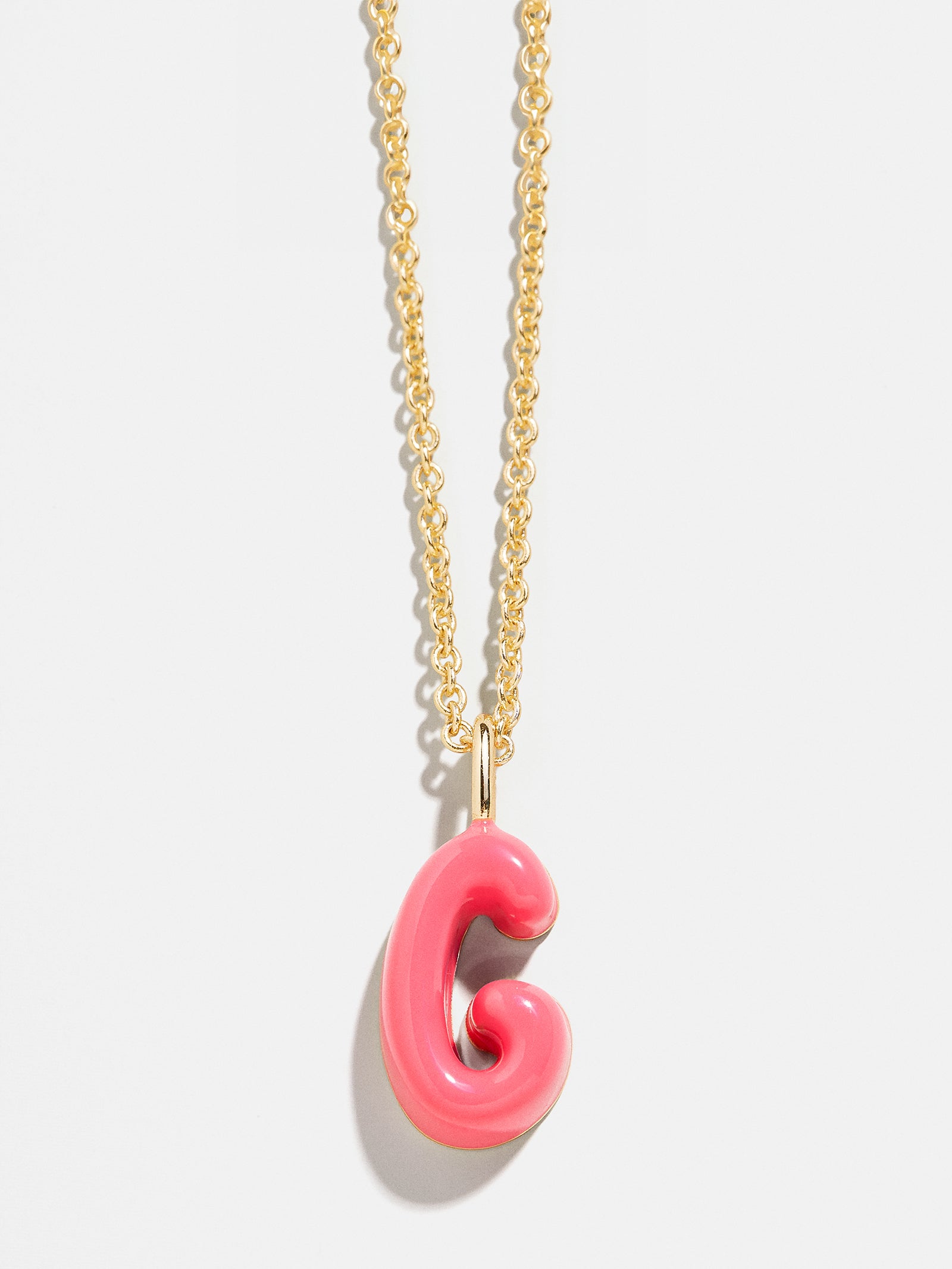 Premium Mini Bubble Initial Enamel Necklace - Coral | Modern & Stylish