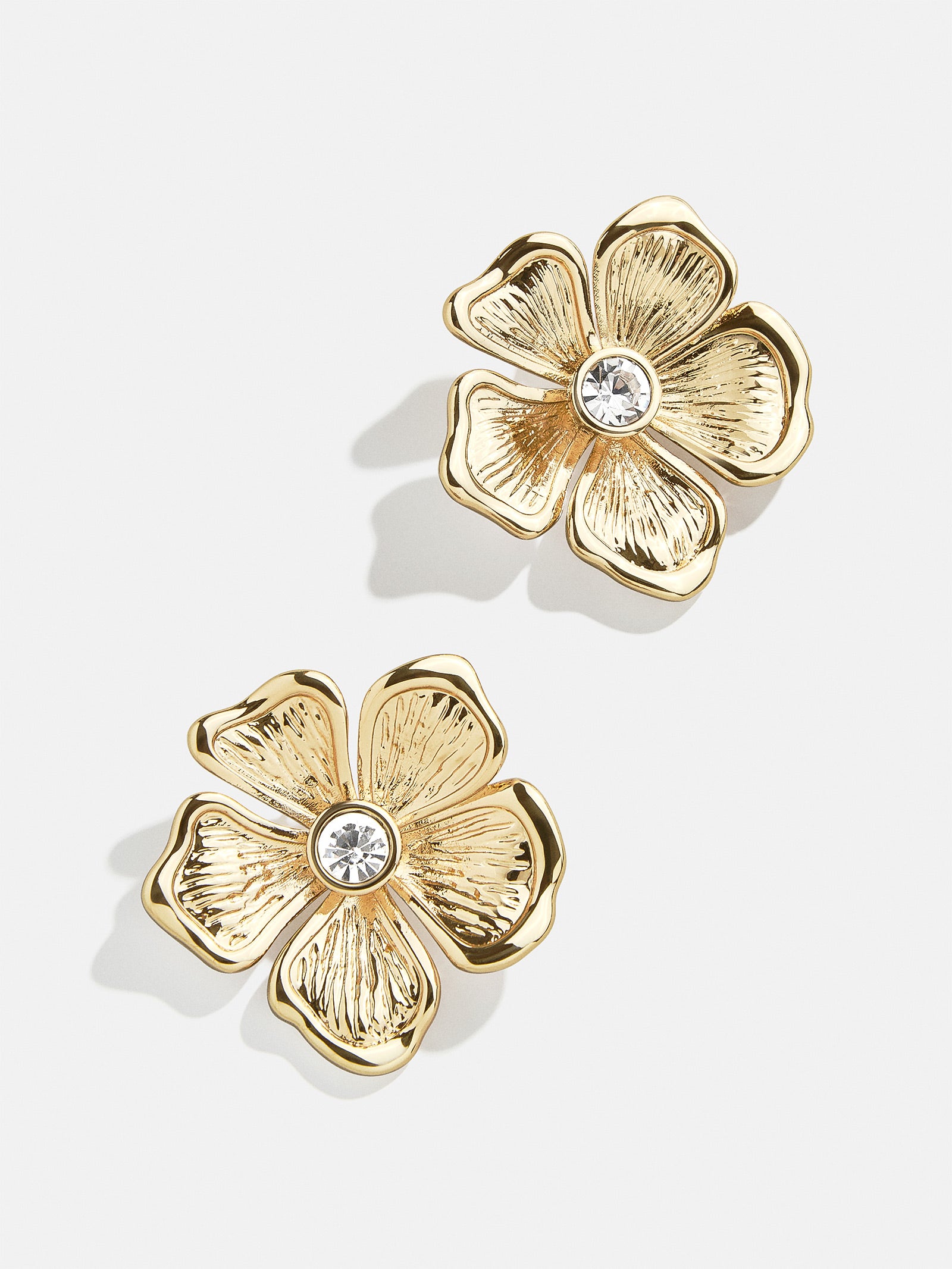 Premium Baby Bloomer Earrings - Gold & Crystal Pavé