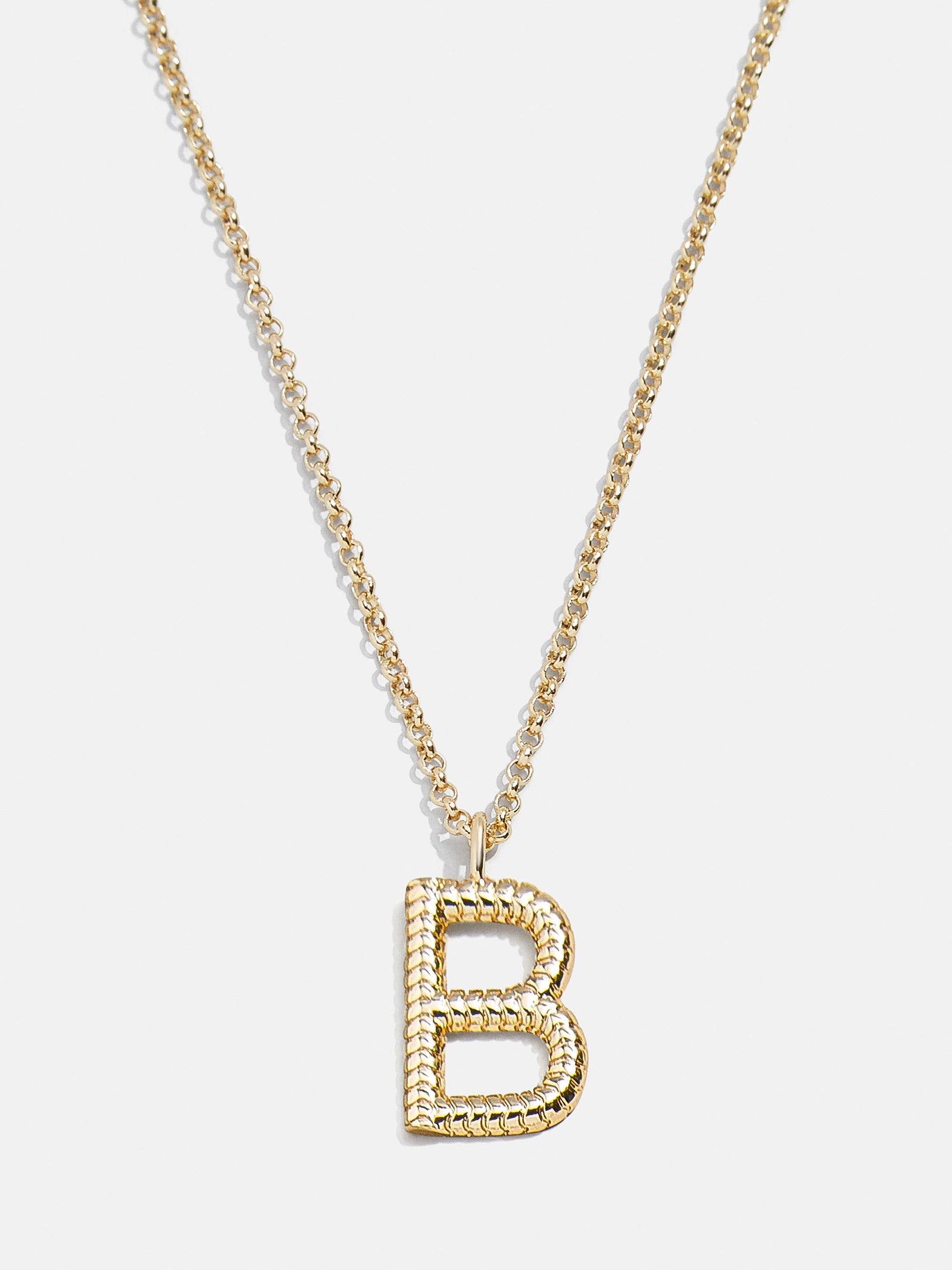 Premium Initial Necklace - Ribbed Textured Design