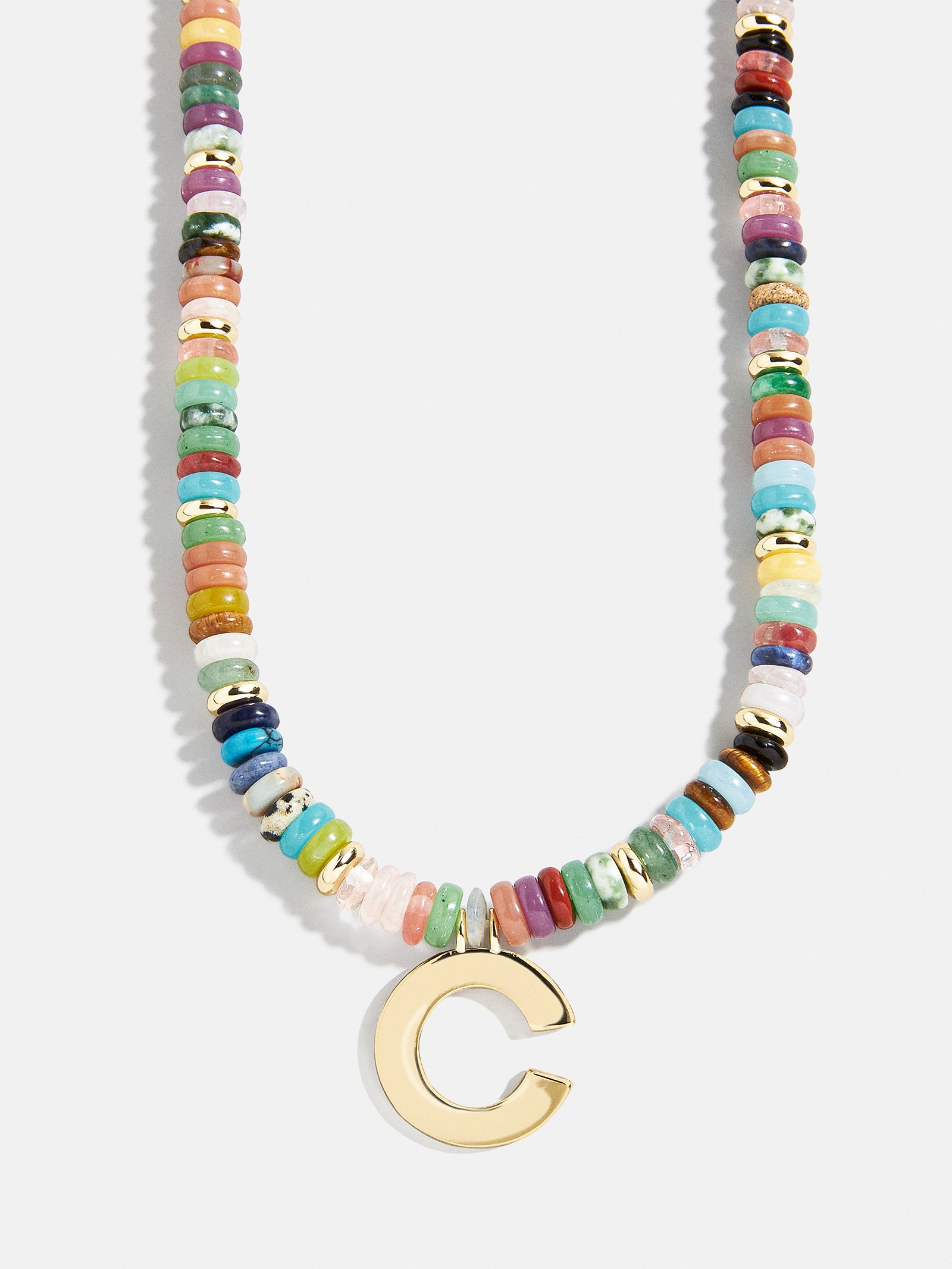 Ultimate Semi-Precious Block Initial Necklace - Personalized & Vibrant