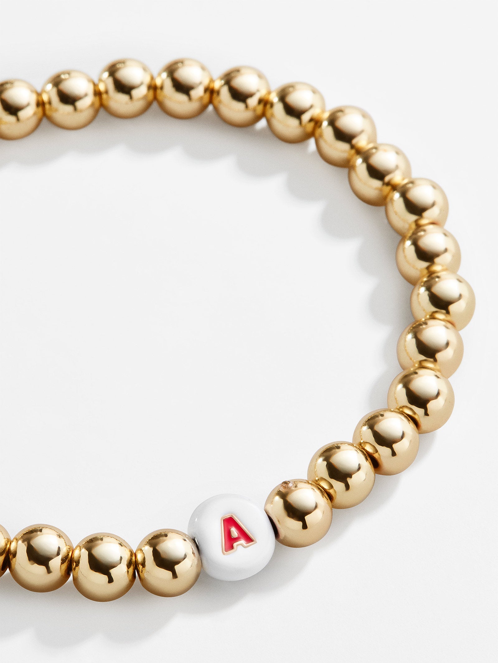 Premium Initial Pisa Beaded Bracelet - White | Personalized Stackable Jewelry