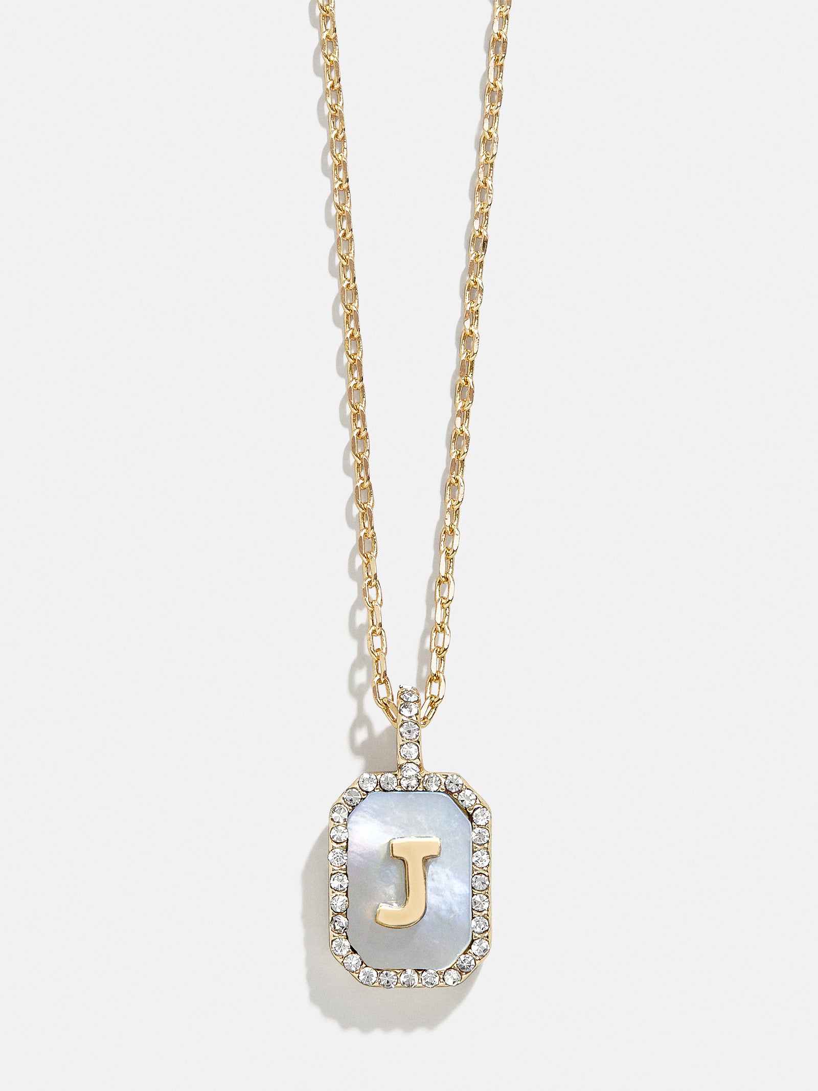 Premium Gold & Dark Mother Of Pearl Initial Necklace - Personalized Elegance