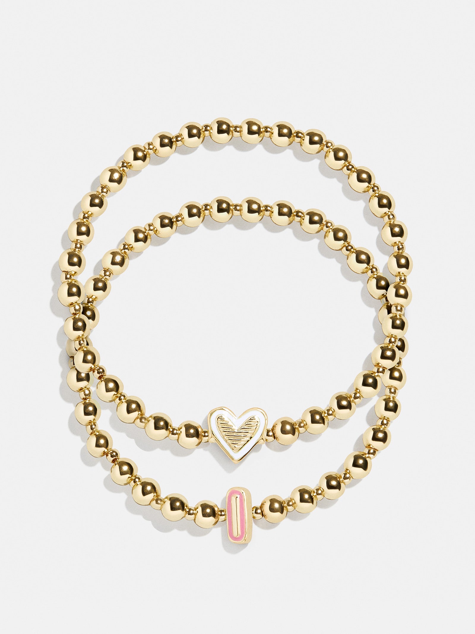 Premium Initial & Heart Kids' Pisa Bracelet Set - Gold | Ultimate Gift for Little Ones