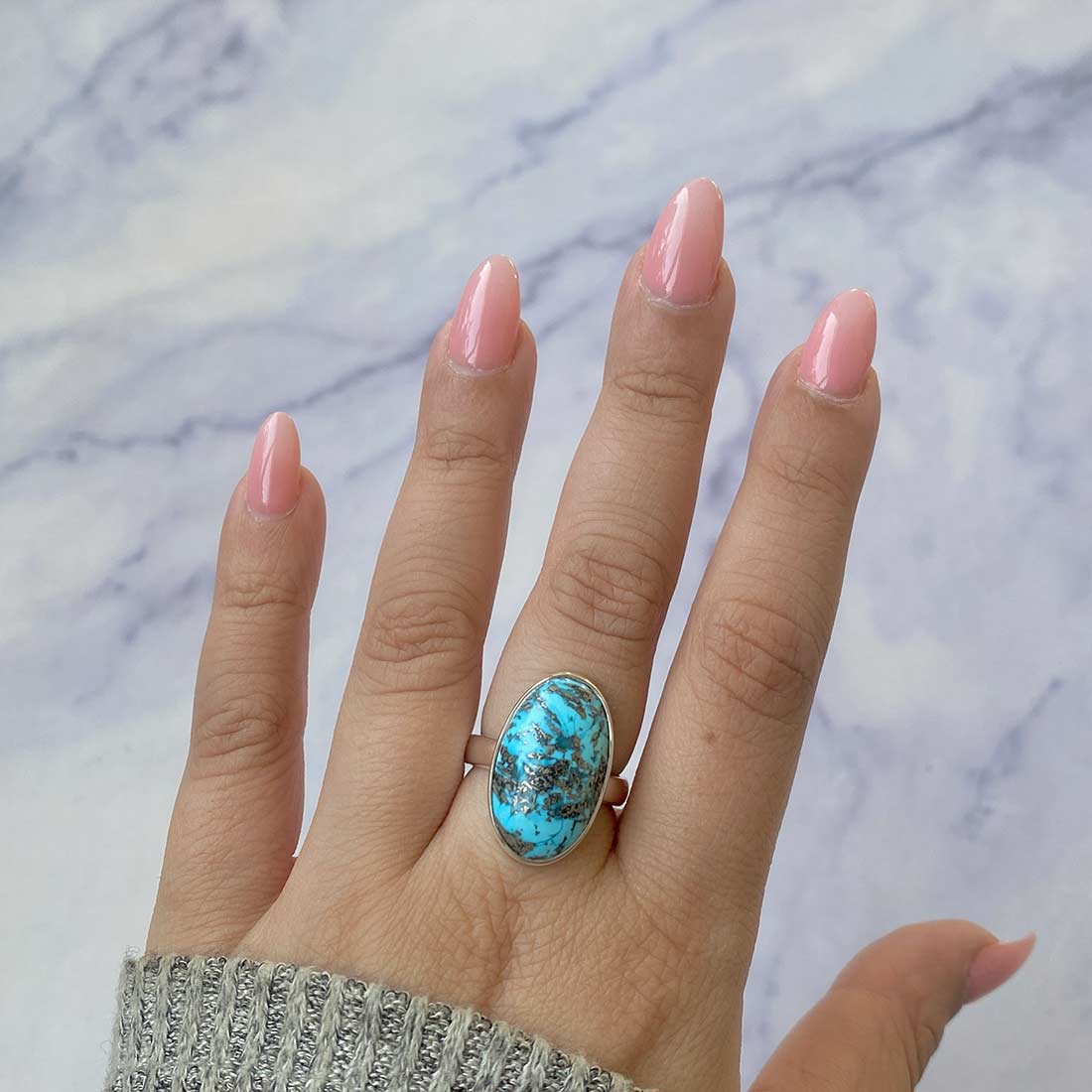 Premium Turquoise Statement Adjustable Ring - TRQ-R-192