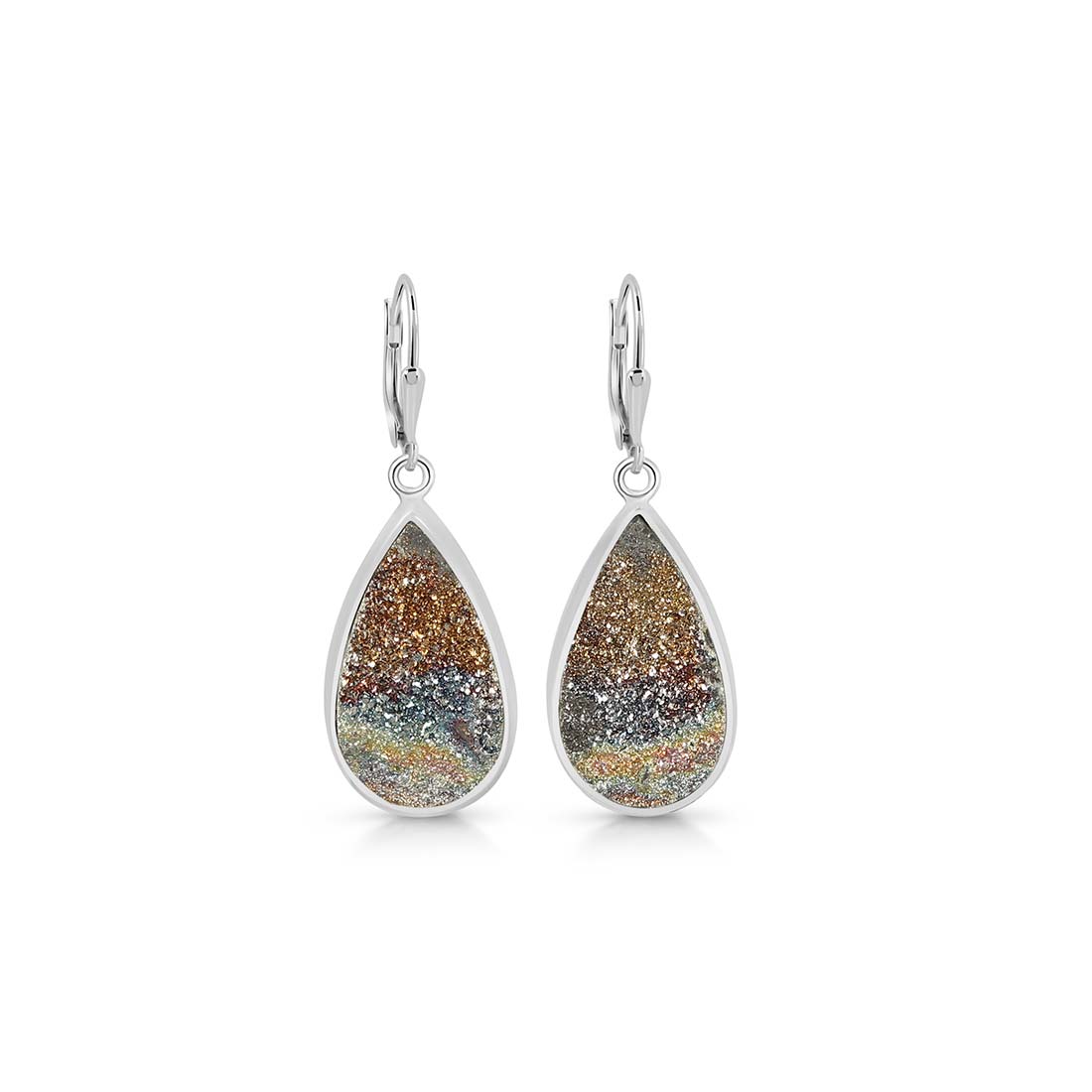 Premium Spectropyrite Druzy Earrings - Ultimate Statement Jewelry