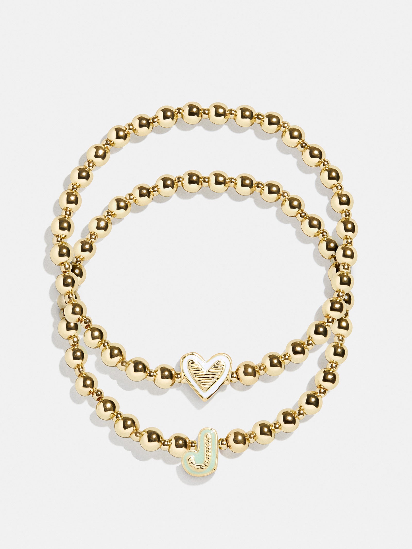 Premium Initial & Heart Kids' Pisa Bracelet Set - Gold | Ultimate Gift for Little Ones