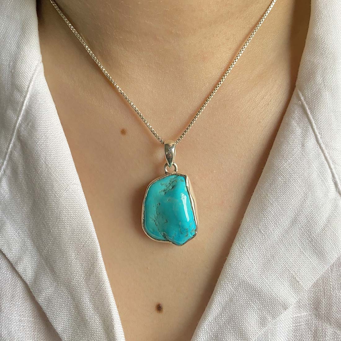 Premium Turquoise Rough Pendant - Authentic Sagacia Jewelry (TRQ-P-74)