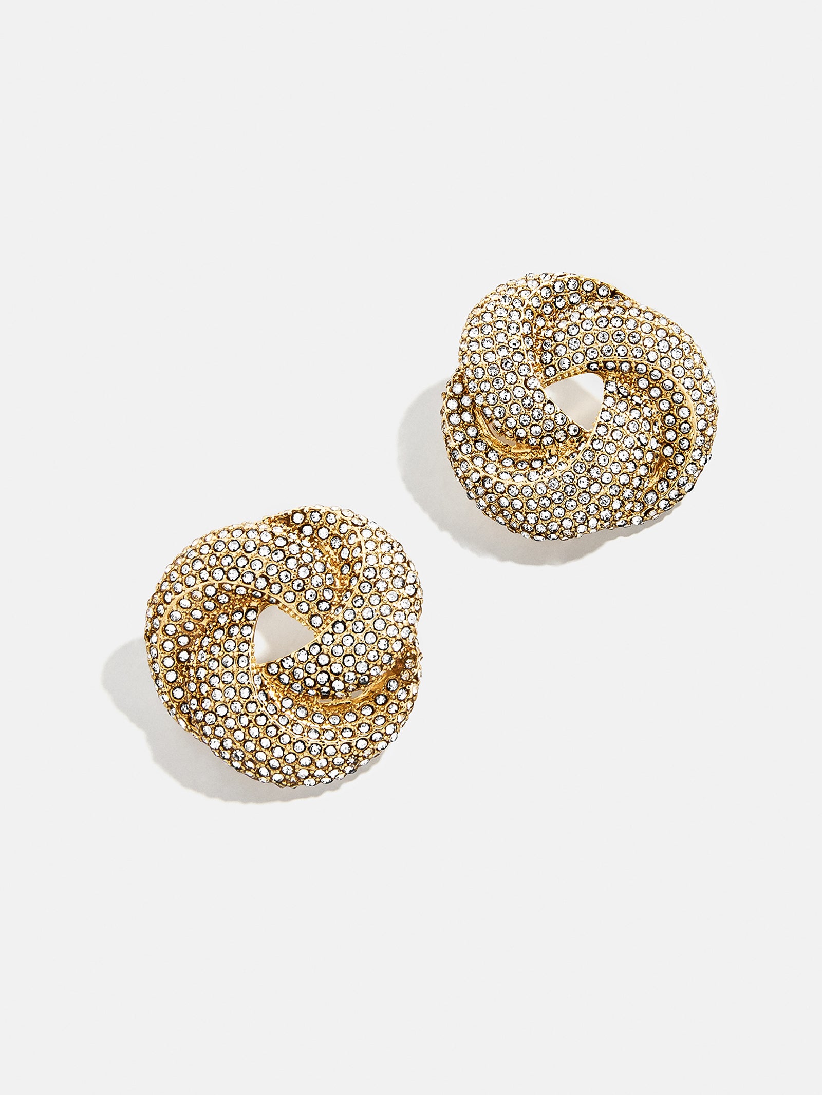 Premium Brianna Knotted Earrings - Gold & Pavé