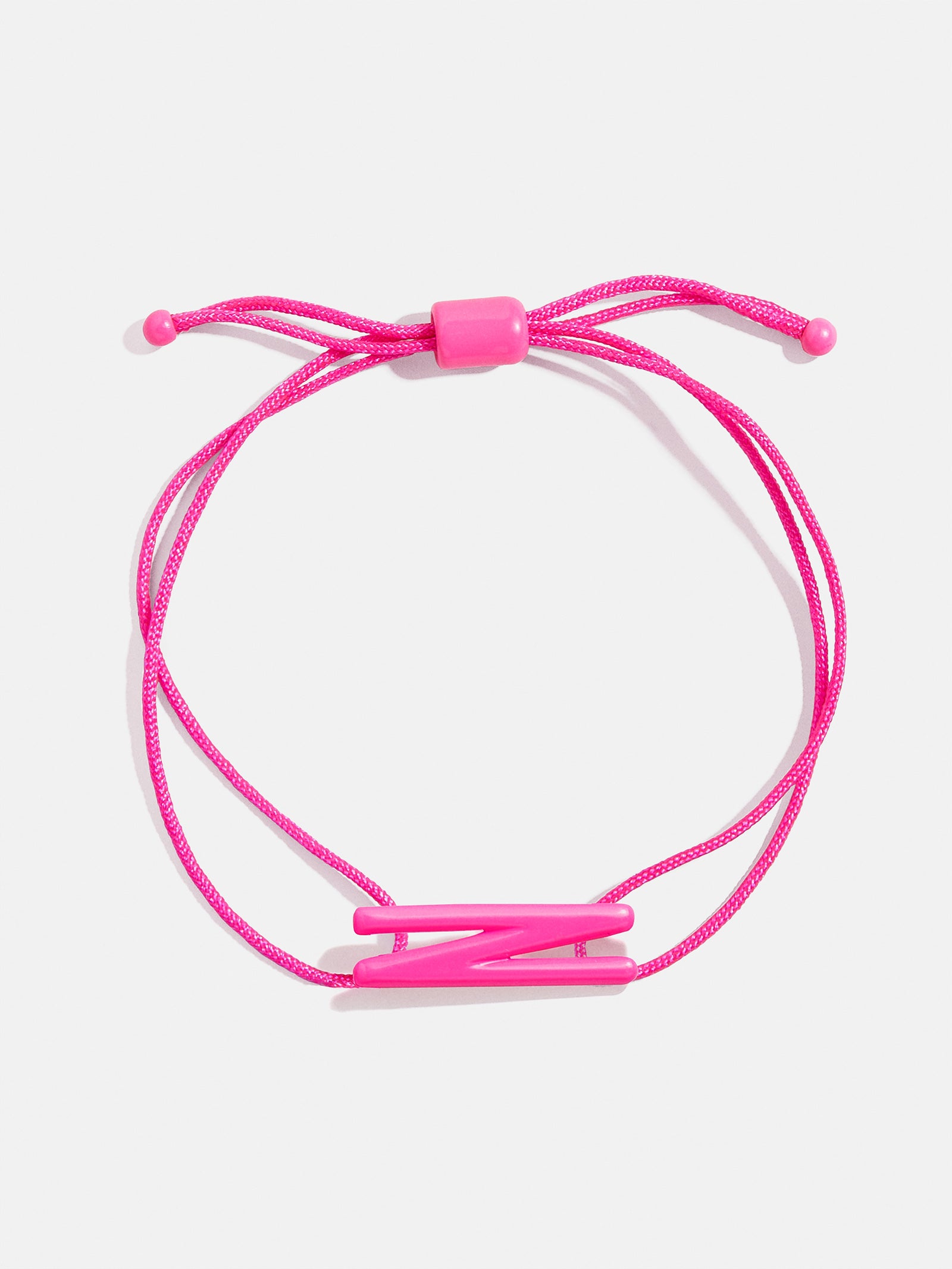 Premium East West Initial Cord Bracelet - Vibrant Hot Pink