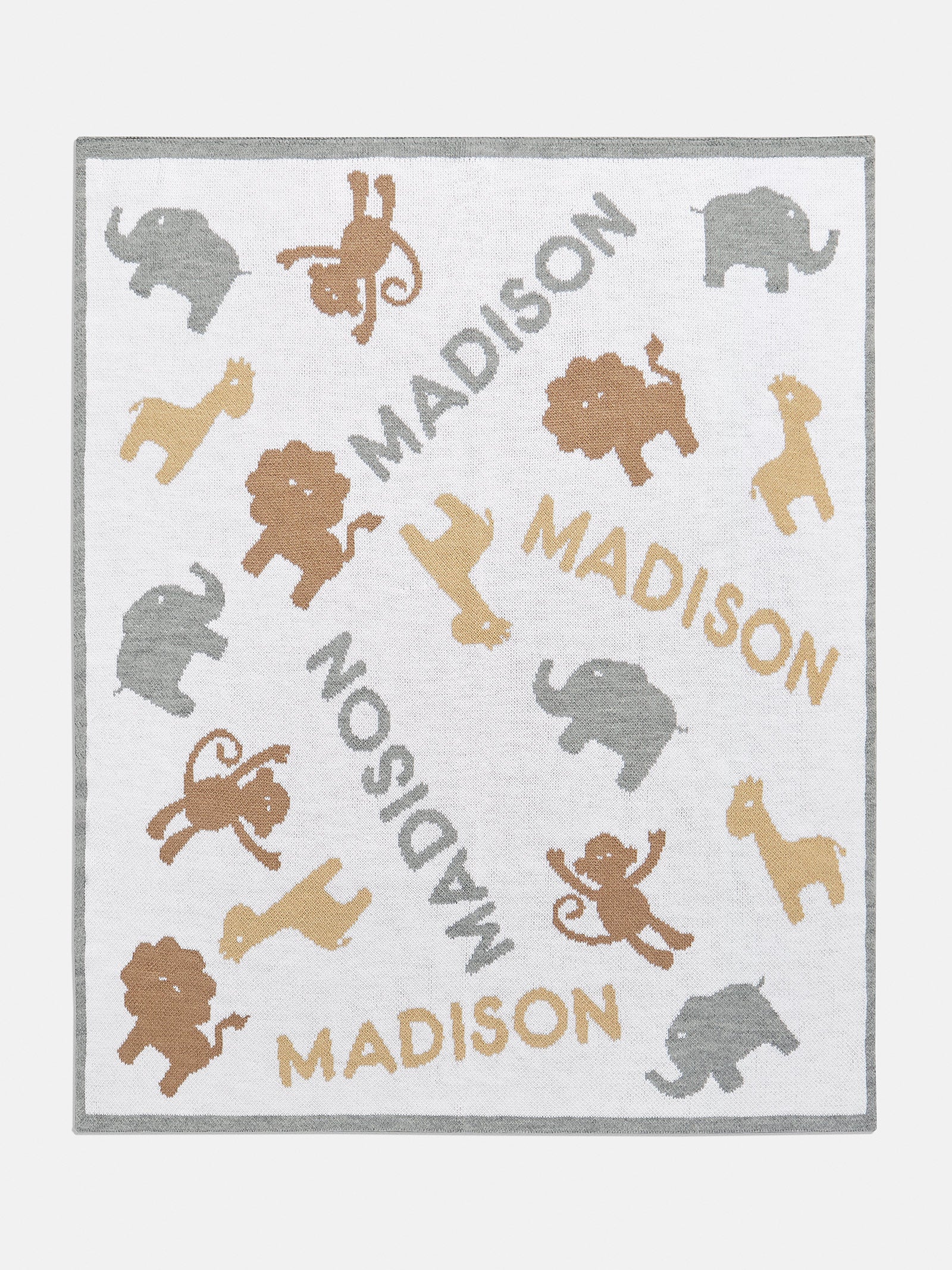 Premium Wild Child Custom Kids' Blanket - Adventure-Inspired Gray/Beige