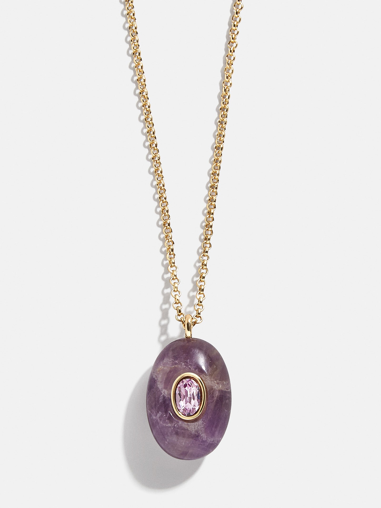 Premium Aura Semi-Precious Pendant Necklace - Purple | Ultimate Style Upgrade