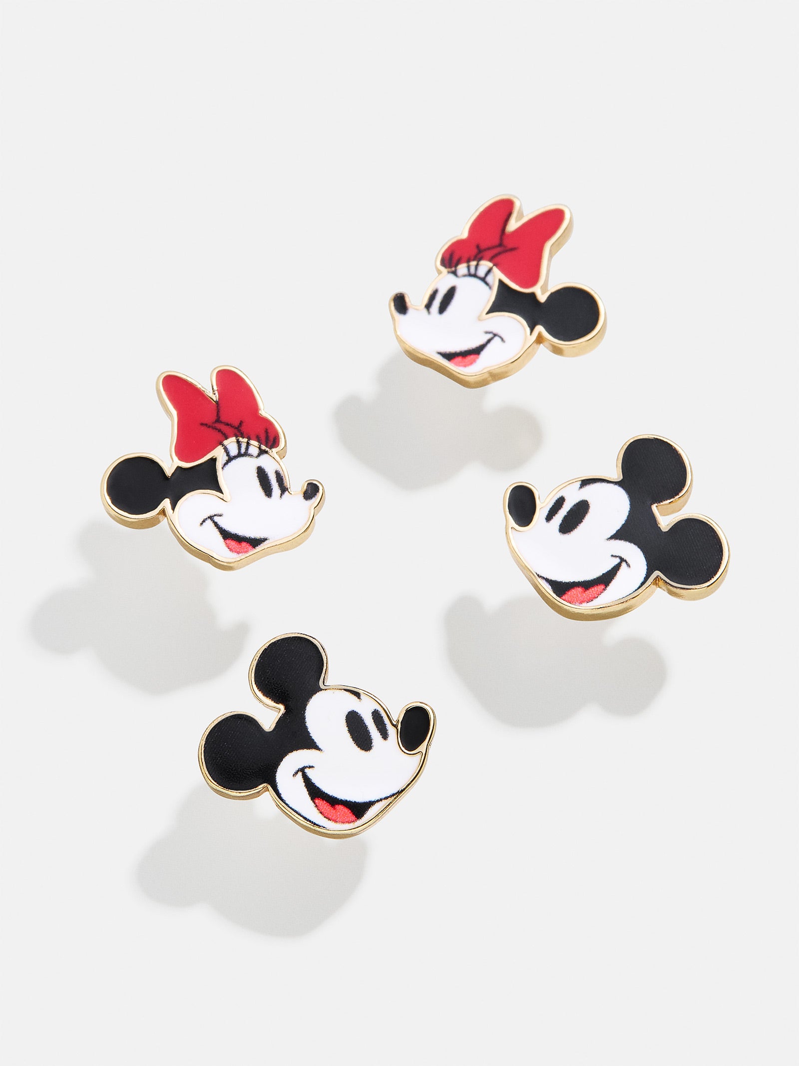 Premium Mickey & Minnie Mouse Classic Stud Earrings Set - Red/White