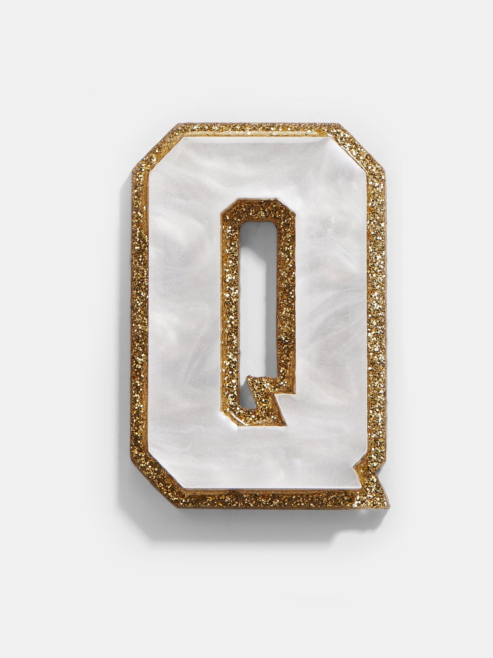 Premium Varsity Initial Sticker - White/Gold | Personalize Your Style