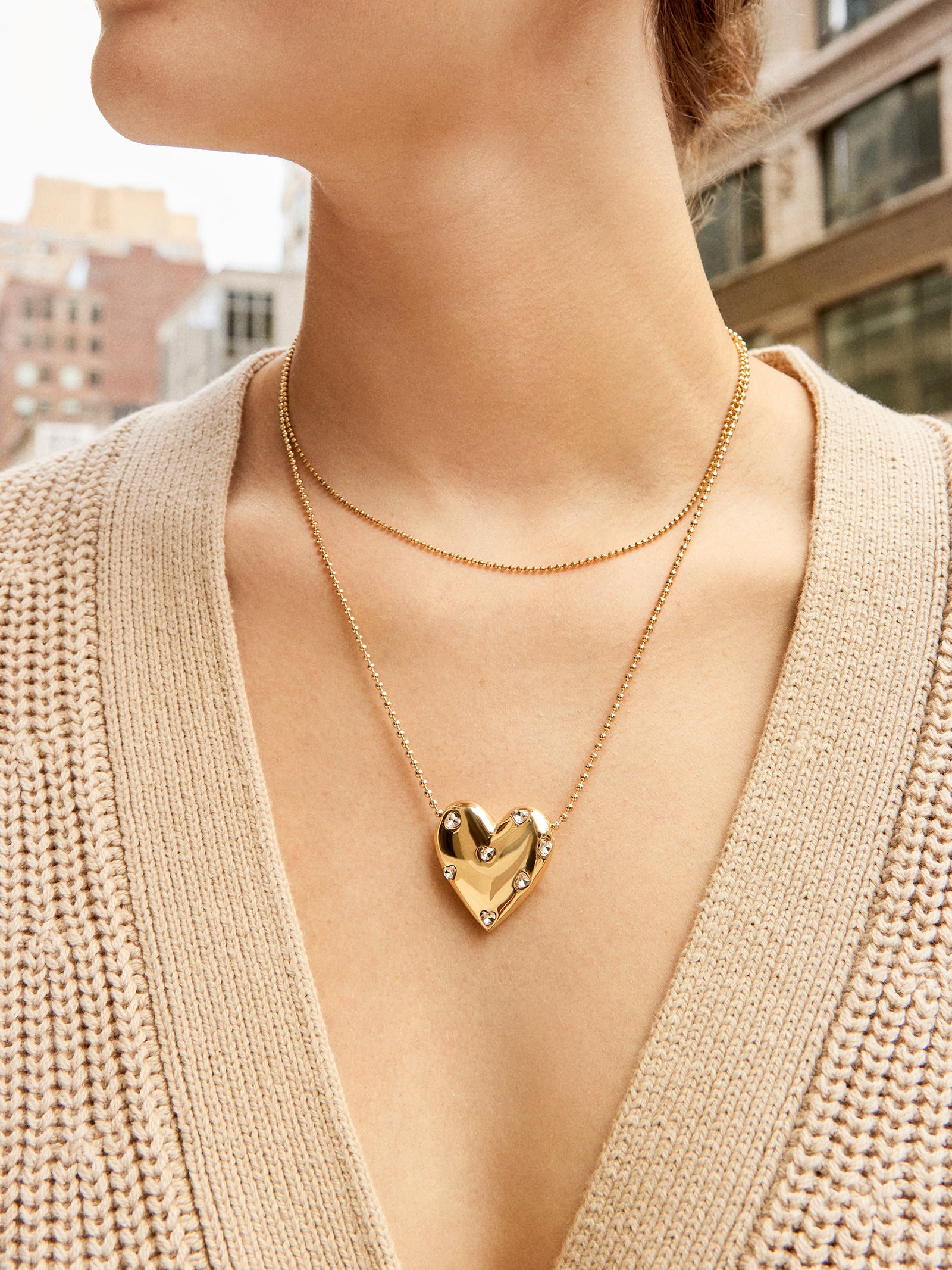 Premium Melina Gold Heart Necklace