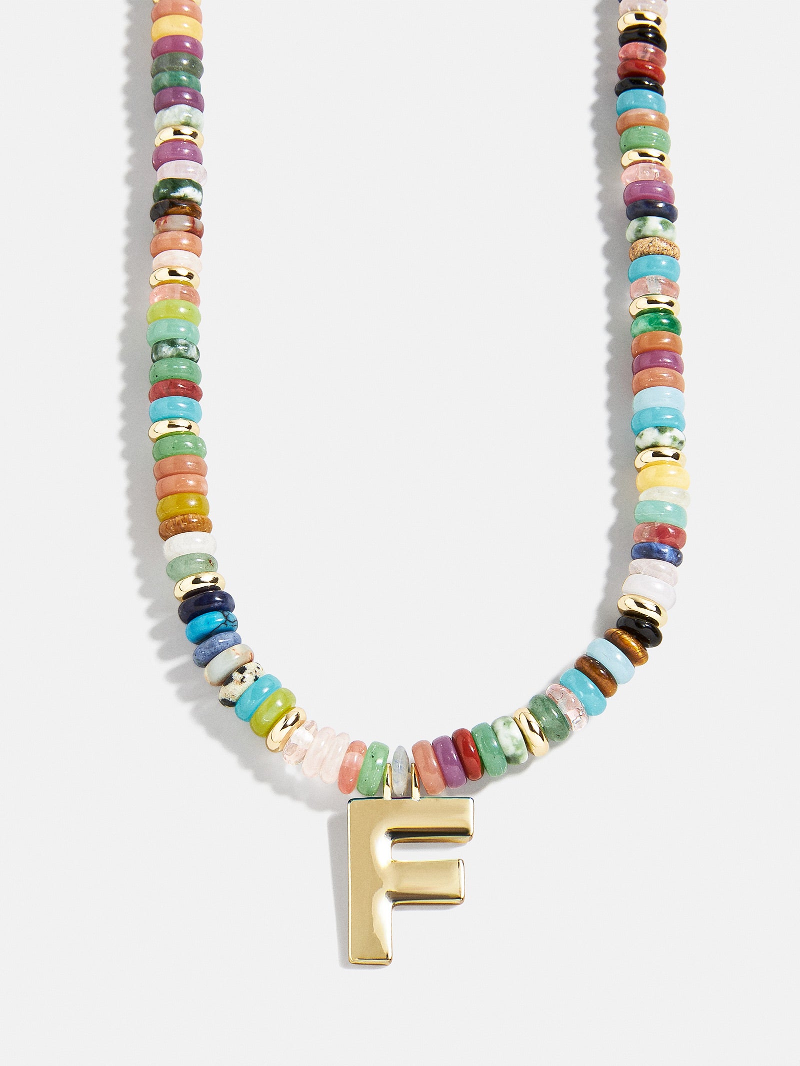 Ultimate Semi-Precious Block Initial Necklace - Personalized & Vibrant