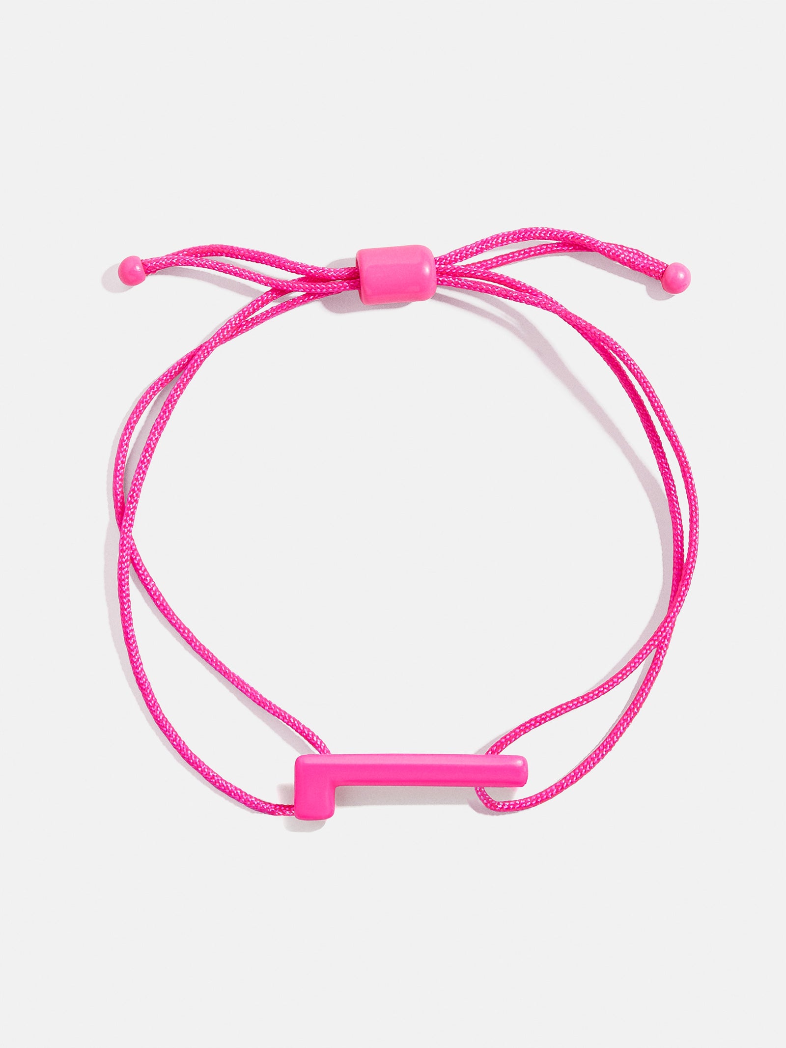 Premium East West Initial Cord Bracelet - Vibrant Hot Pink