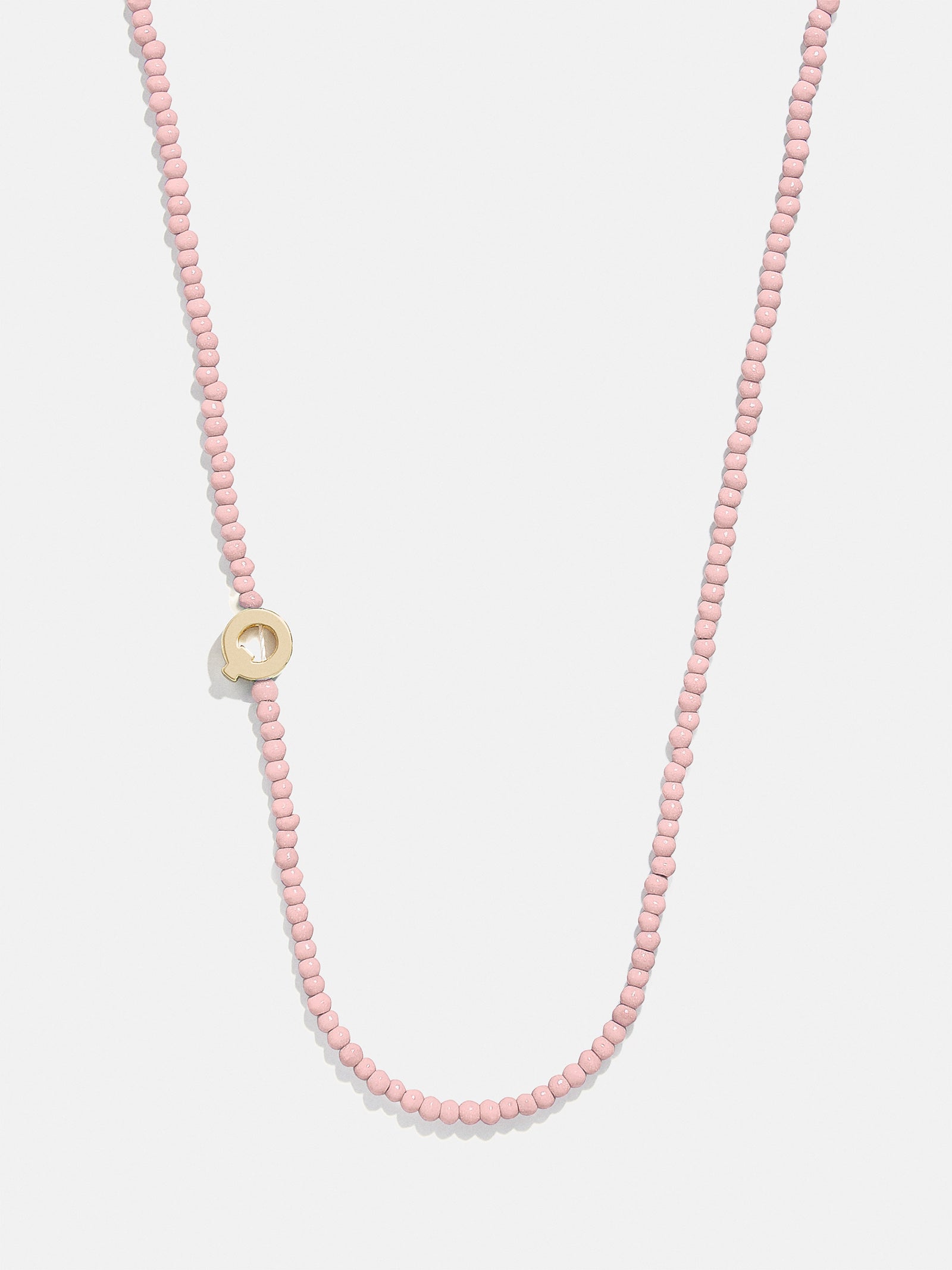 Premium Rose Quartz Initial Necklace - Personalized Gold Letter Charm