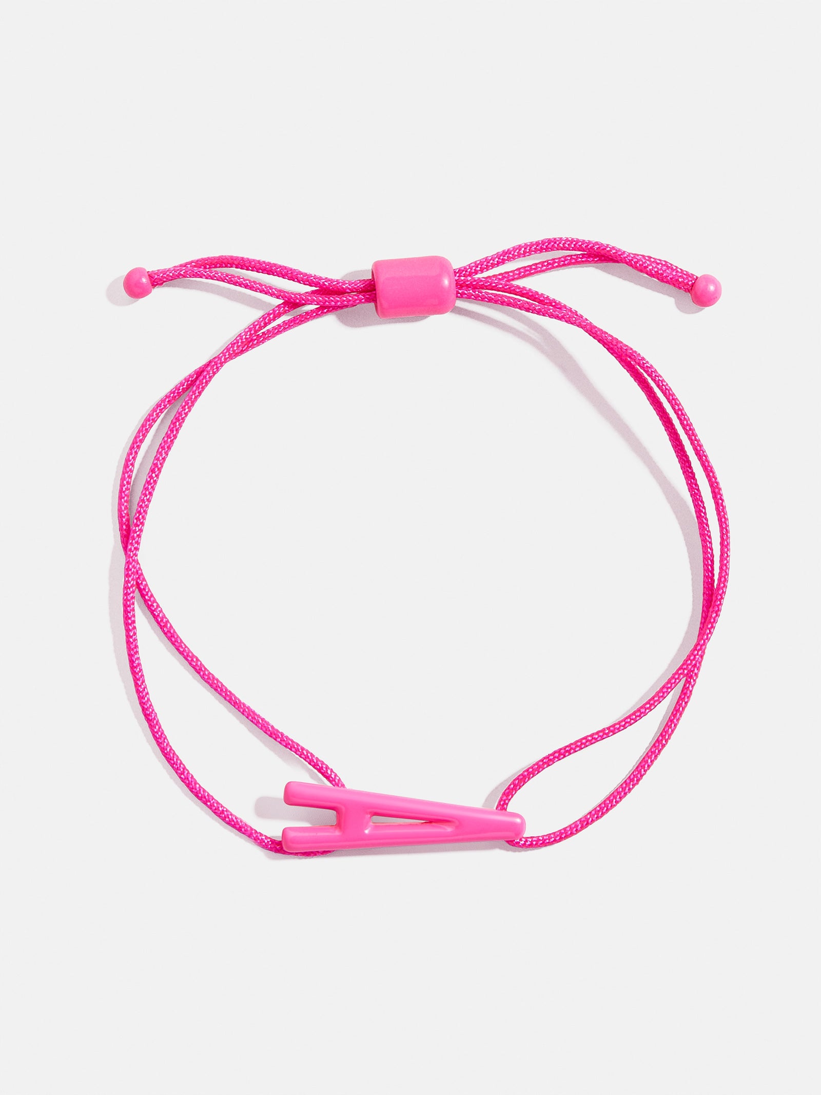 Premium East West Initial Cord Bracelet - Vibrant Hot Pink