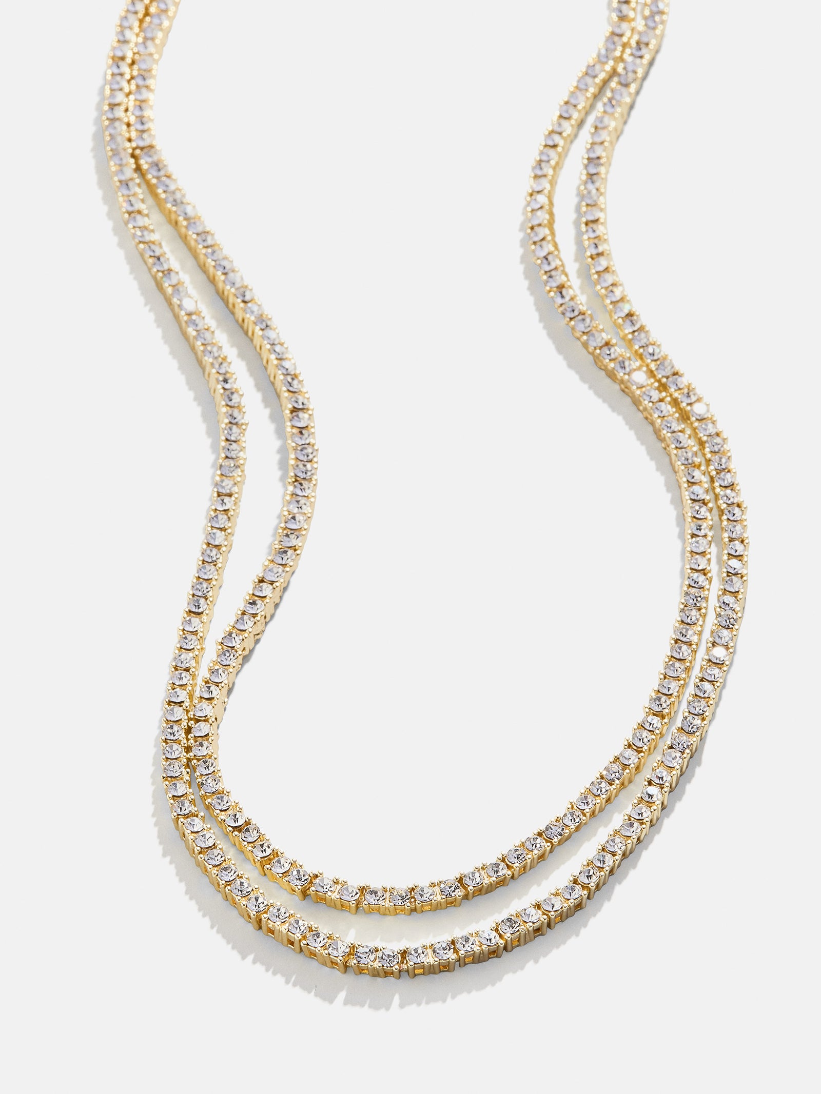 Premium Becca Double-Layer Tennis Necklace - Gold & Pavé