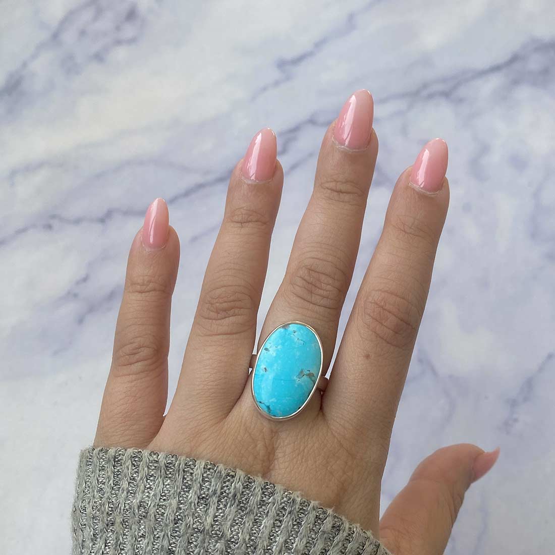 Premium Turquoise Adjustable Ring - TRQ-R-174 | Sagacia Jewelry