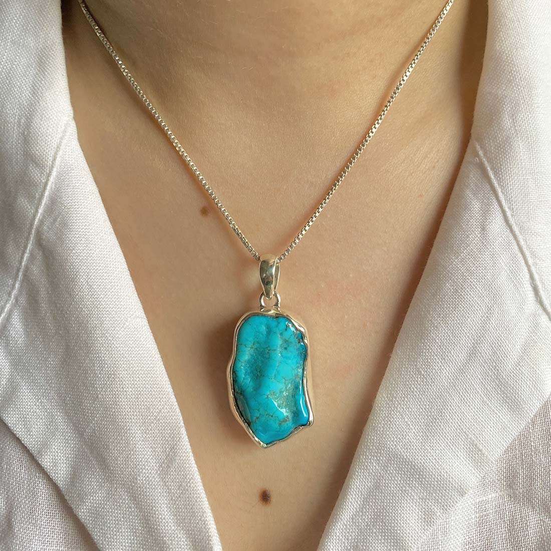 Premium Turquoise Rough Pendant - Authentic Sagacia Jewelry