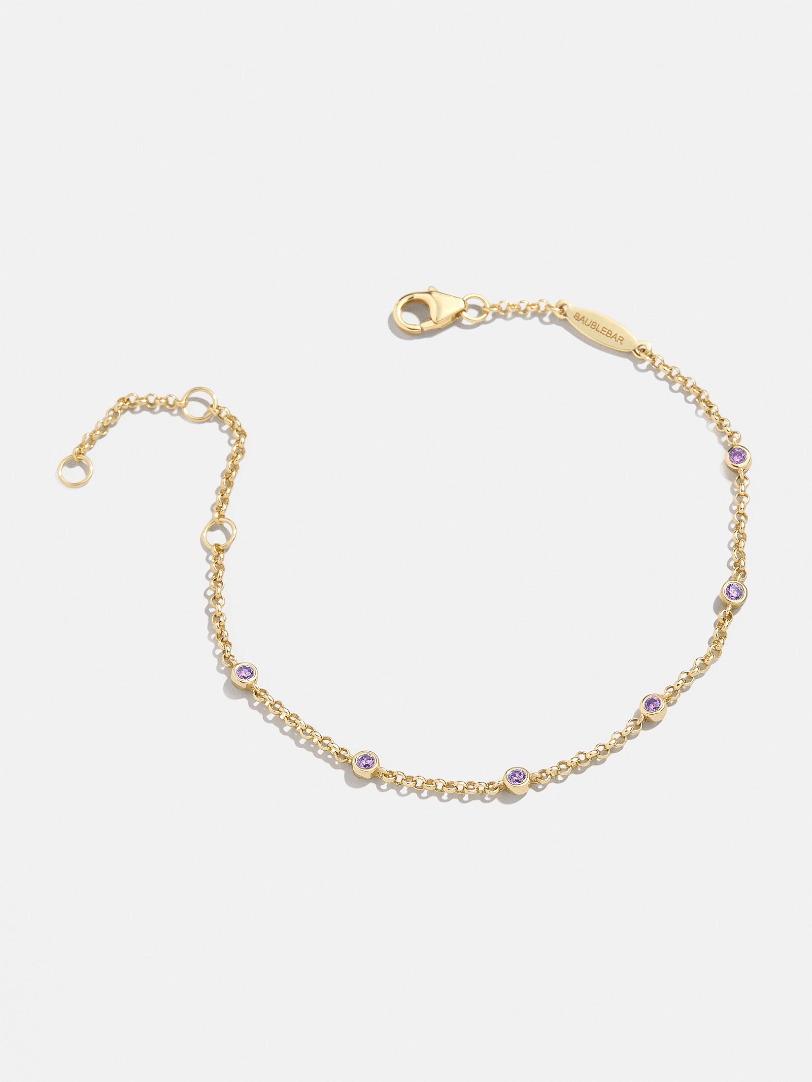 Premium Yasmine 18K Gold Amethyst Birthstone Bracelet - Ultimate Layering Jewelry