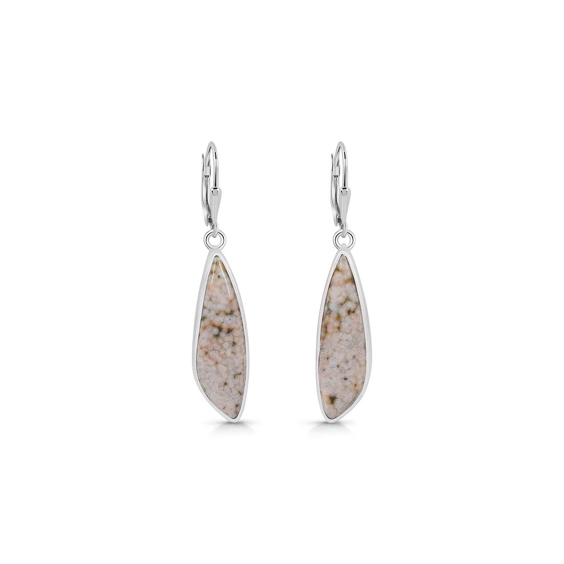 Premium Ocean Jasper Statement Earrings - Elegant Silver Design