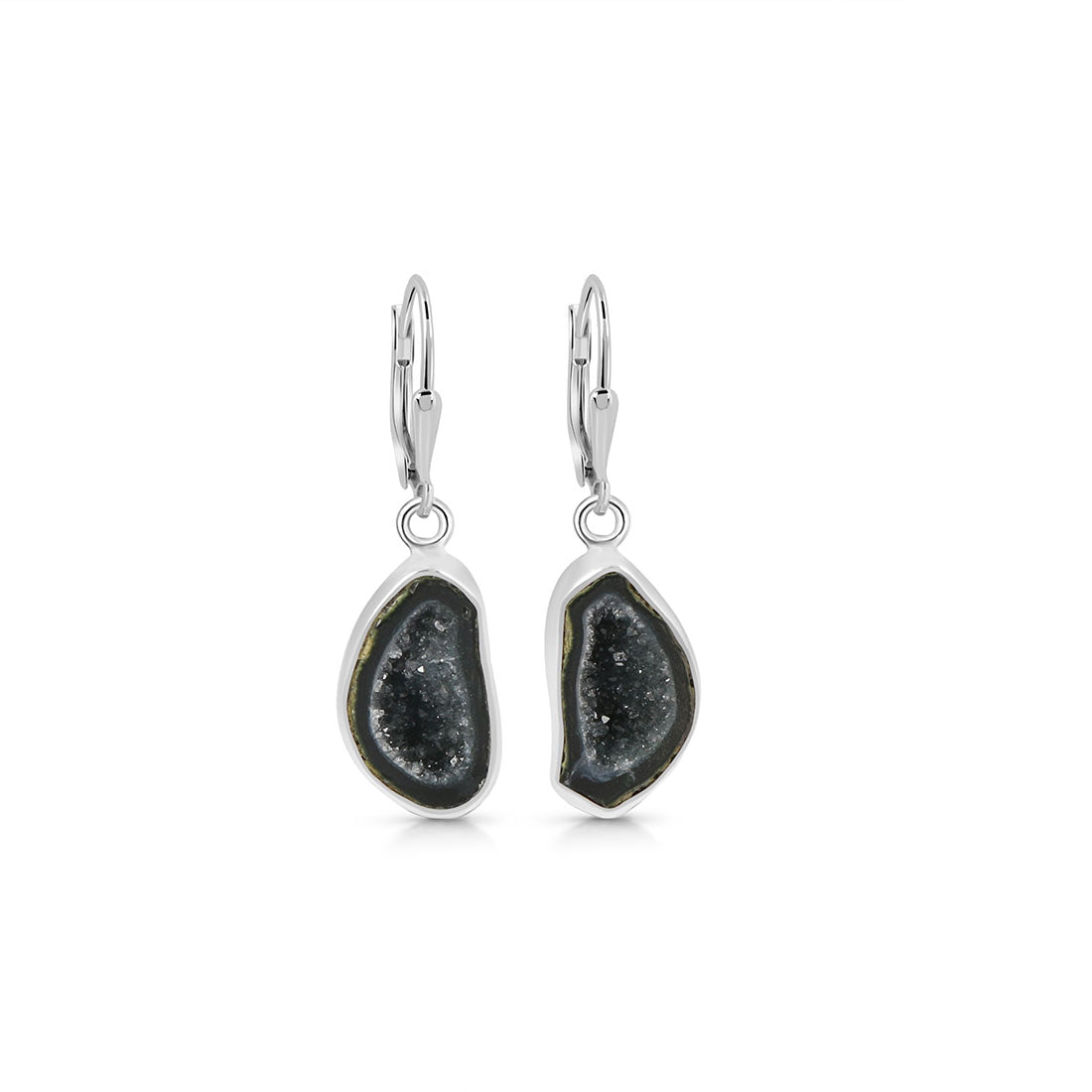 Premium Coconut Geode Statement Earrings - Sagacia Jewelry (CCG-E-1)