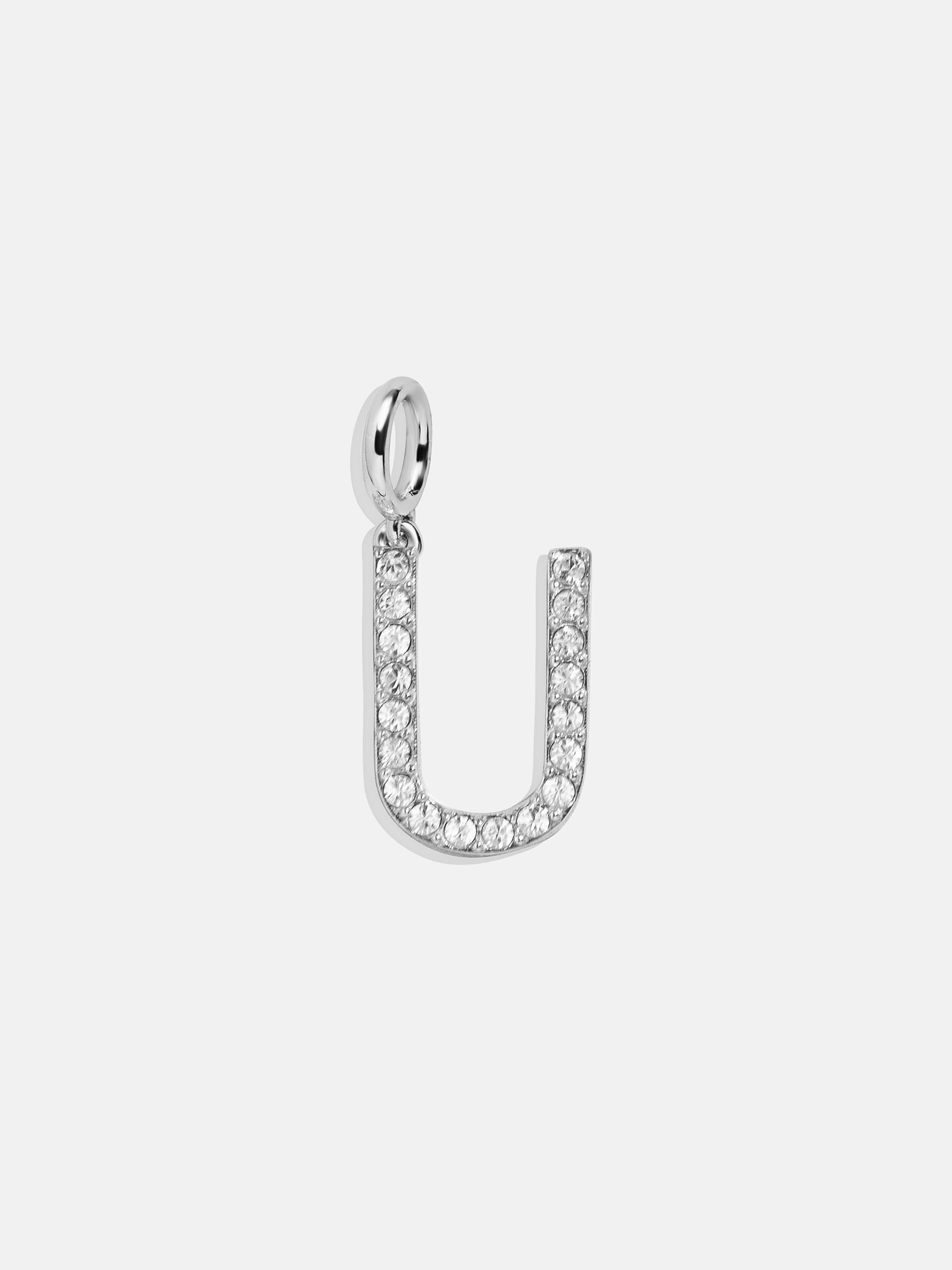 Premium Silver Pave Initial Cluster Charm - Ultimate Layering Piece