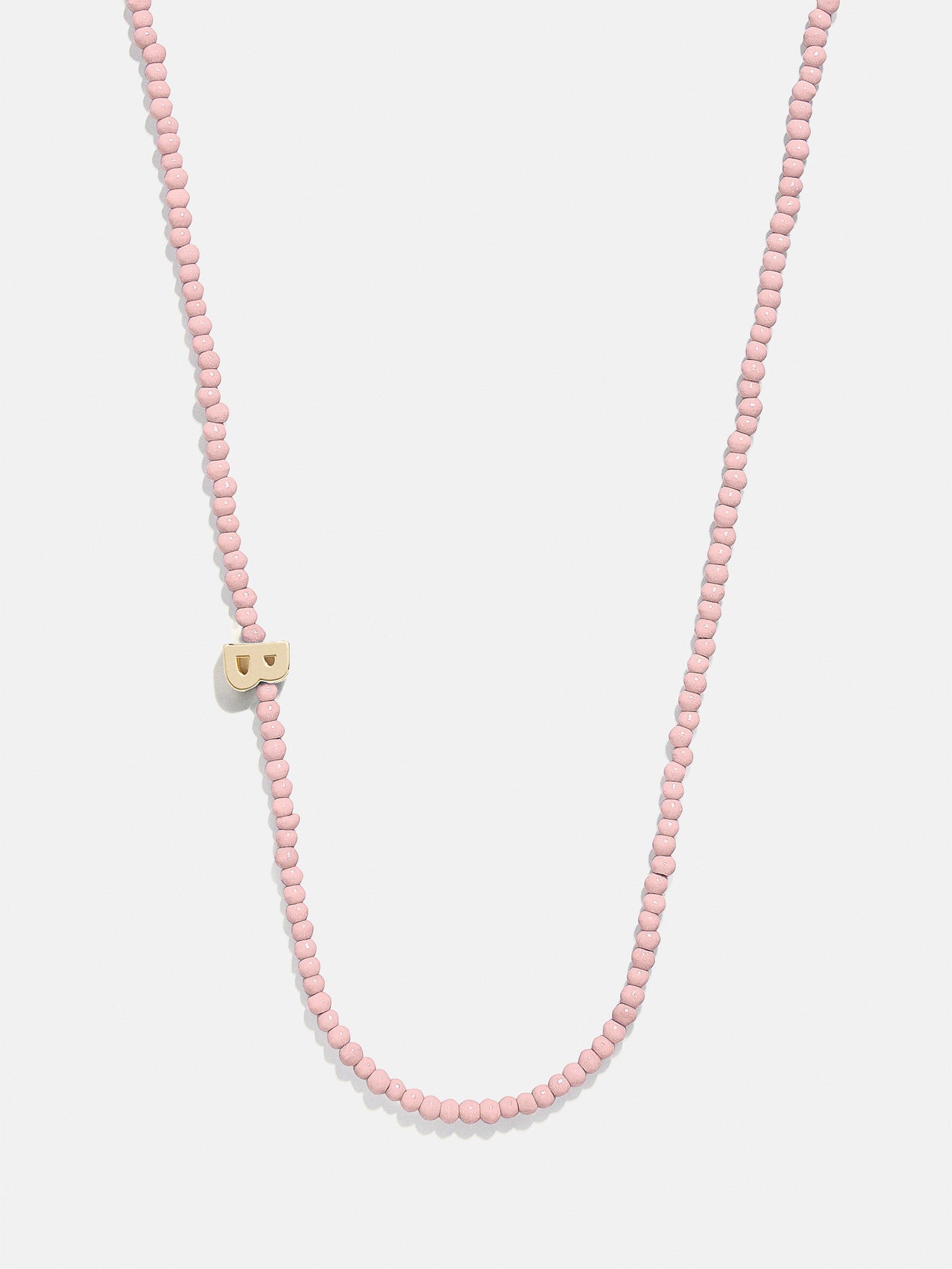 Premium Rose Quartz Initial Necklace - Personalized Gold Letter Charm