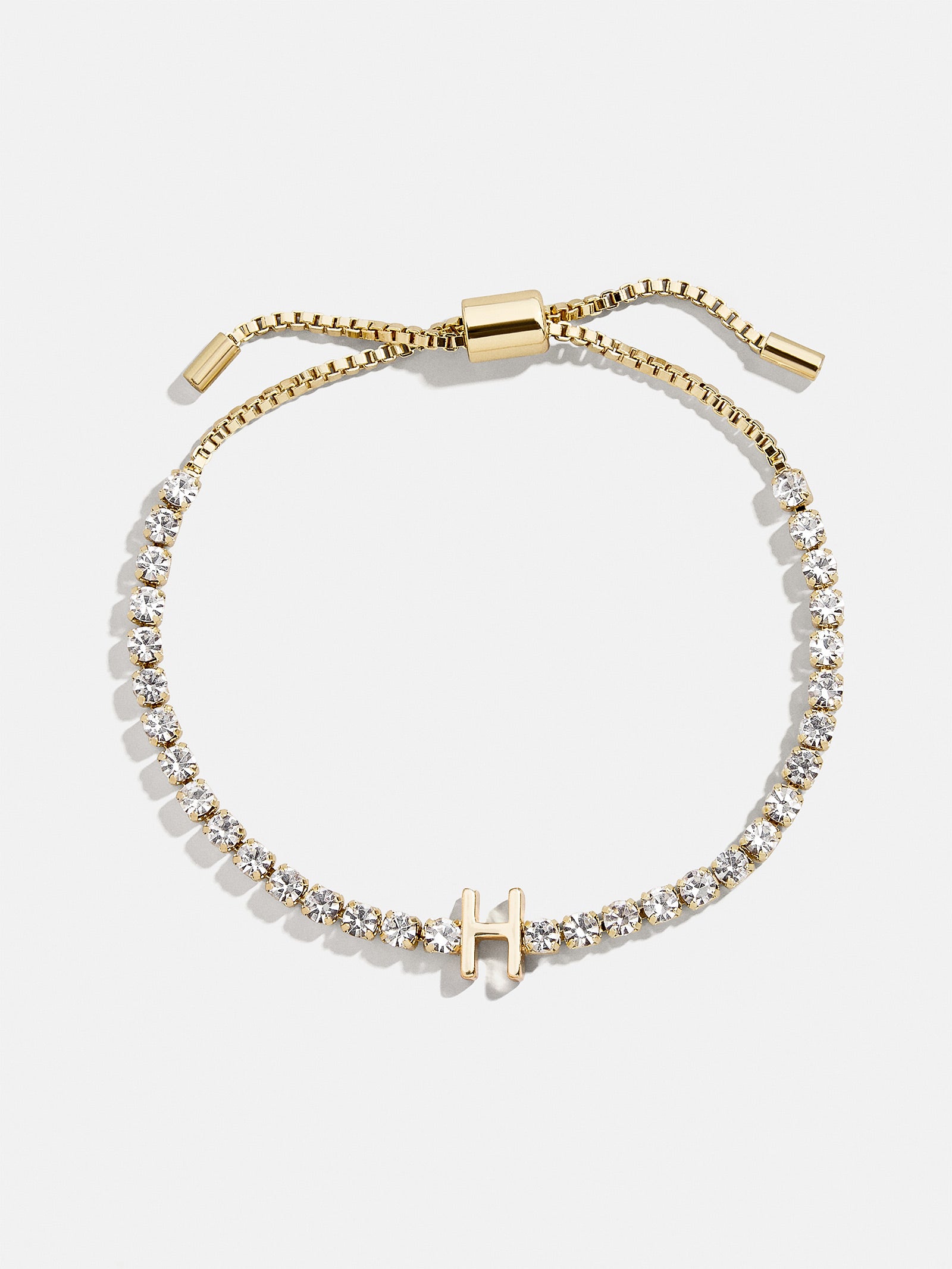 Premium Lyanna Initial Tennis Bracelet - Gold/Pavé