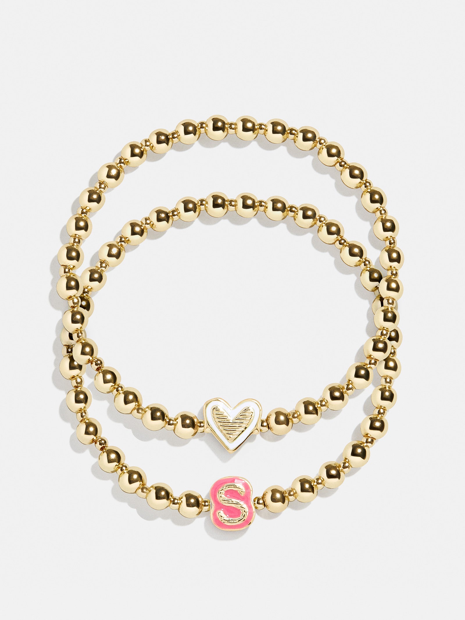 Premium Initial & Heart Kids' Pisa Bracelet Set - Gold | Ultimate Gift for Little Ones