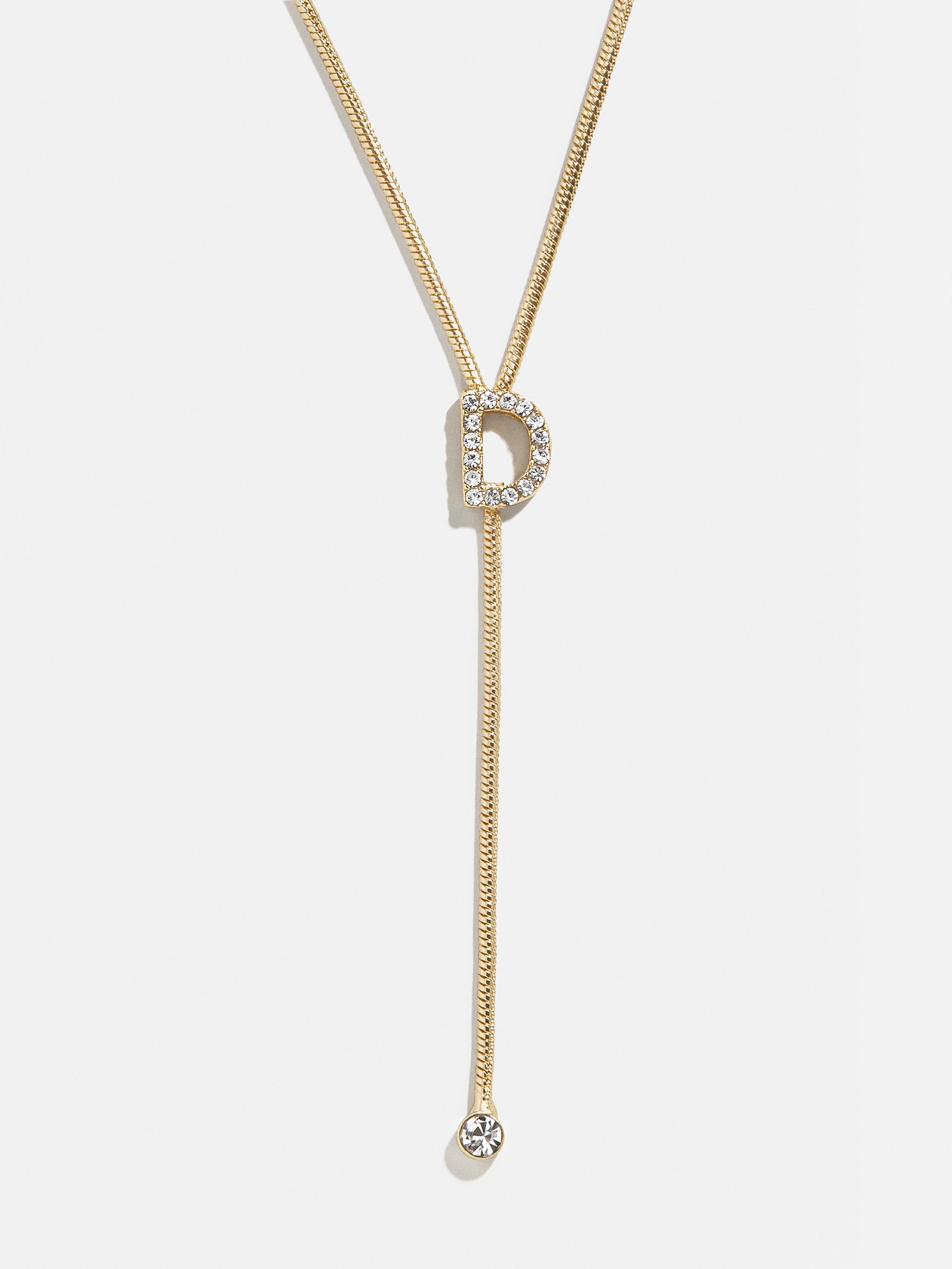Premium Pavé Initial Y-Chain Necklace - Gold Elegance