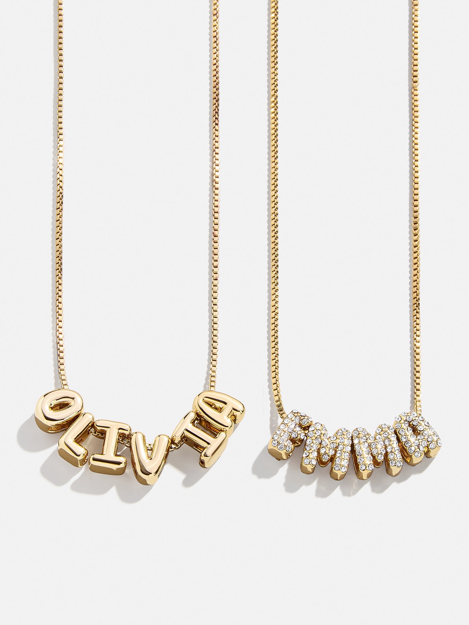 Premium Custom Bubble Letter Necklace - Gold | Personalized Modern Jewelry