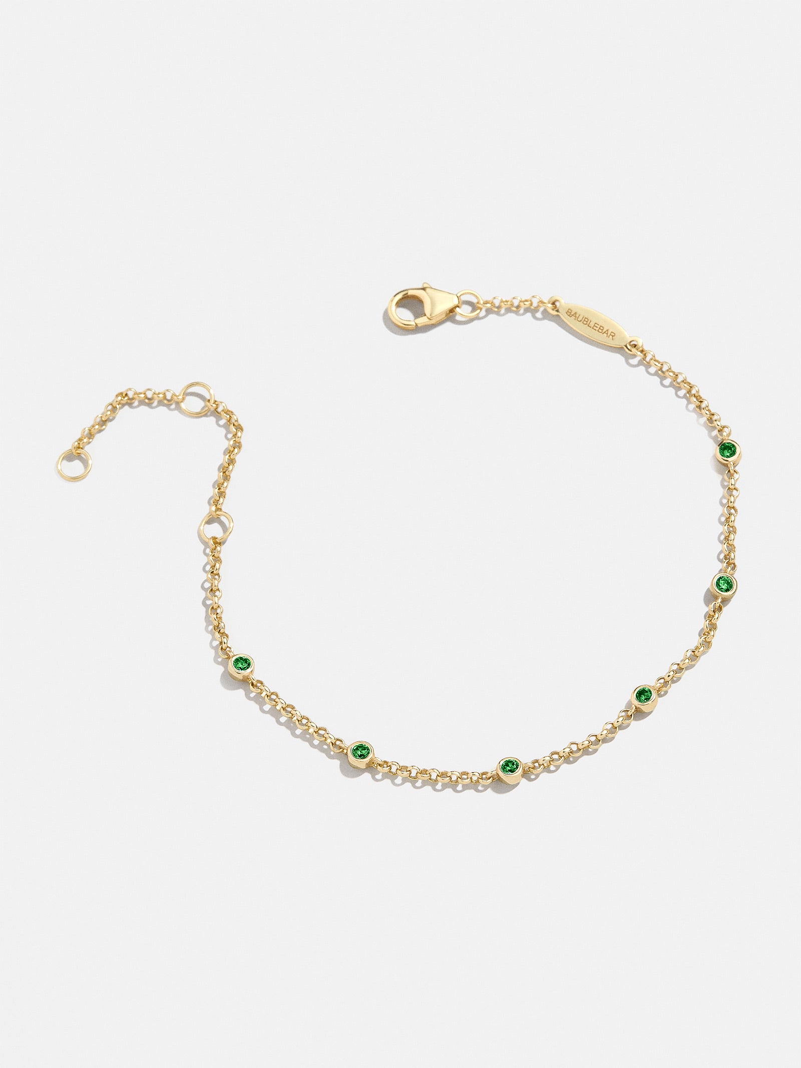 Premium Yasmine 18K Gold Emerald Birthstone Bracelet - Timeless Elegance