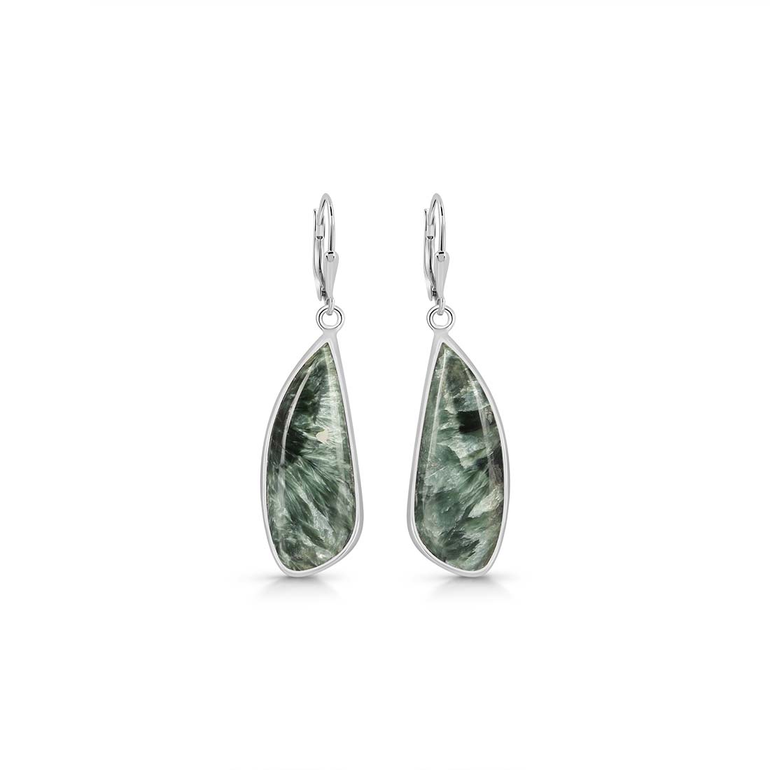 Premium Seraphinite Statement Earrings - SER-E-14