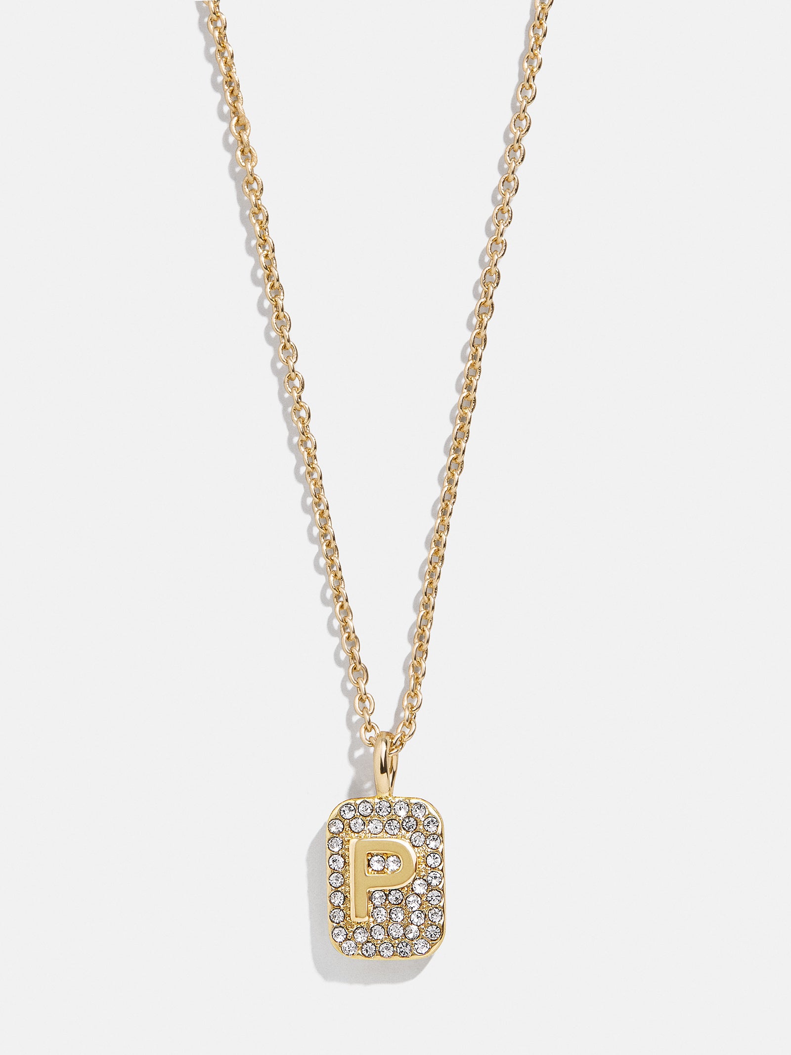 Premium Tina Block Initial Necklace - Gold & Pavé, Personalized Touch