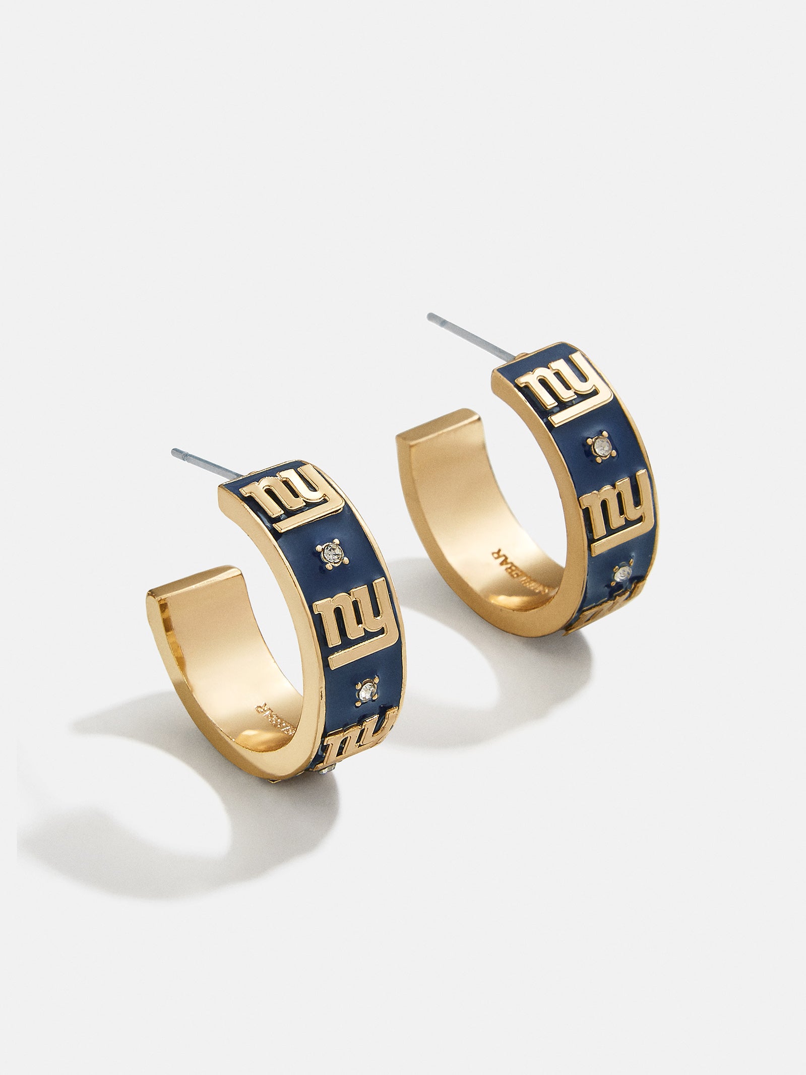 Premium New York Giants Enamel Hoop Earrings by WEAR x Erin Andrews