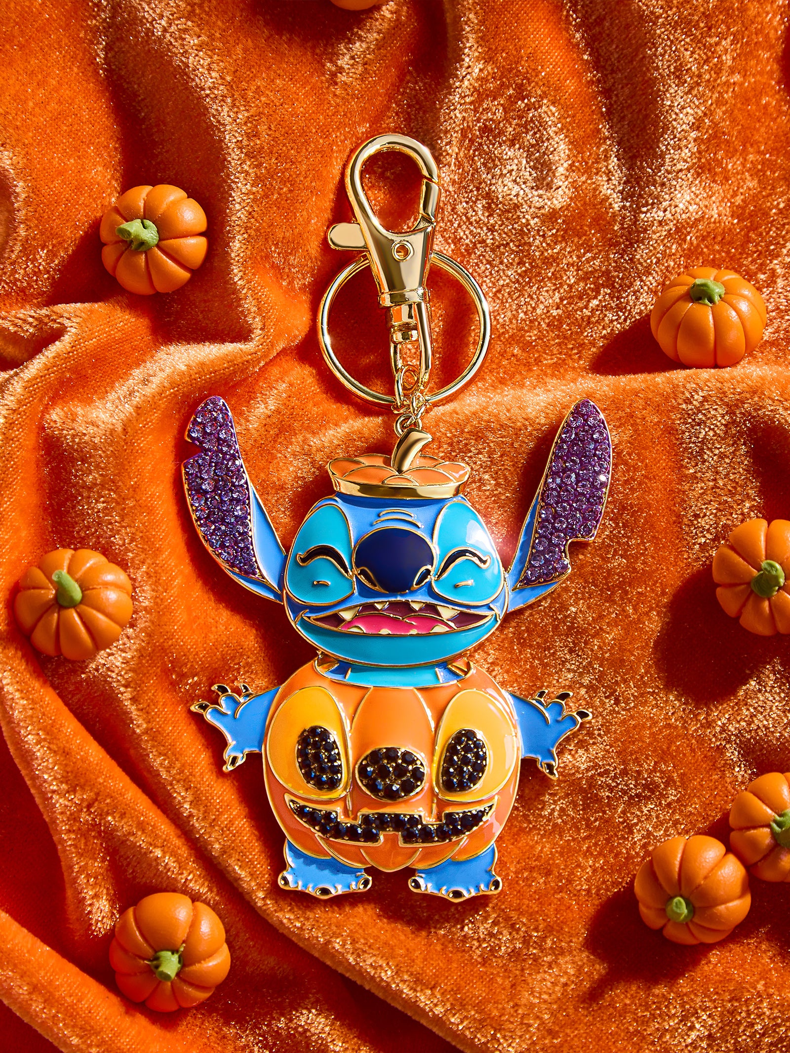 Disney Stitch Glow-In-The-Dark Pumpkin Bag Charm - Premium Halloween Accessory