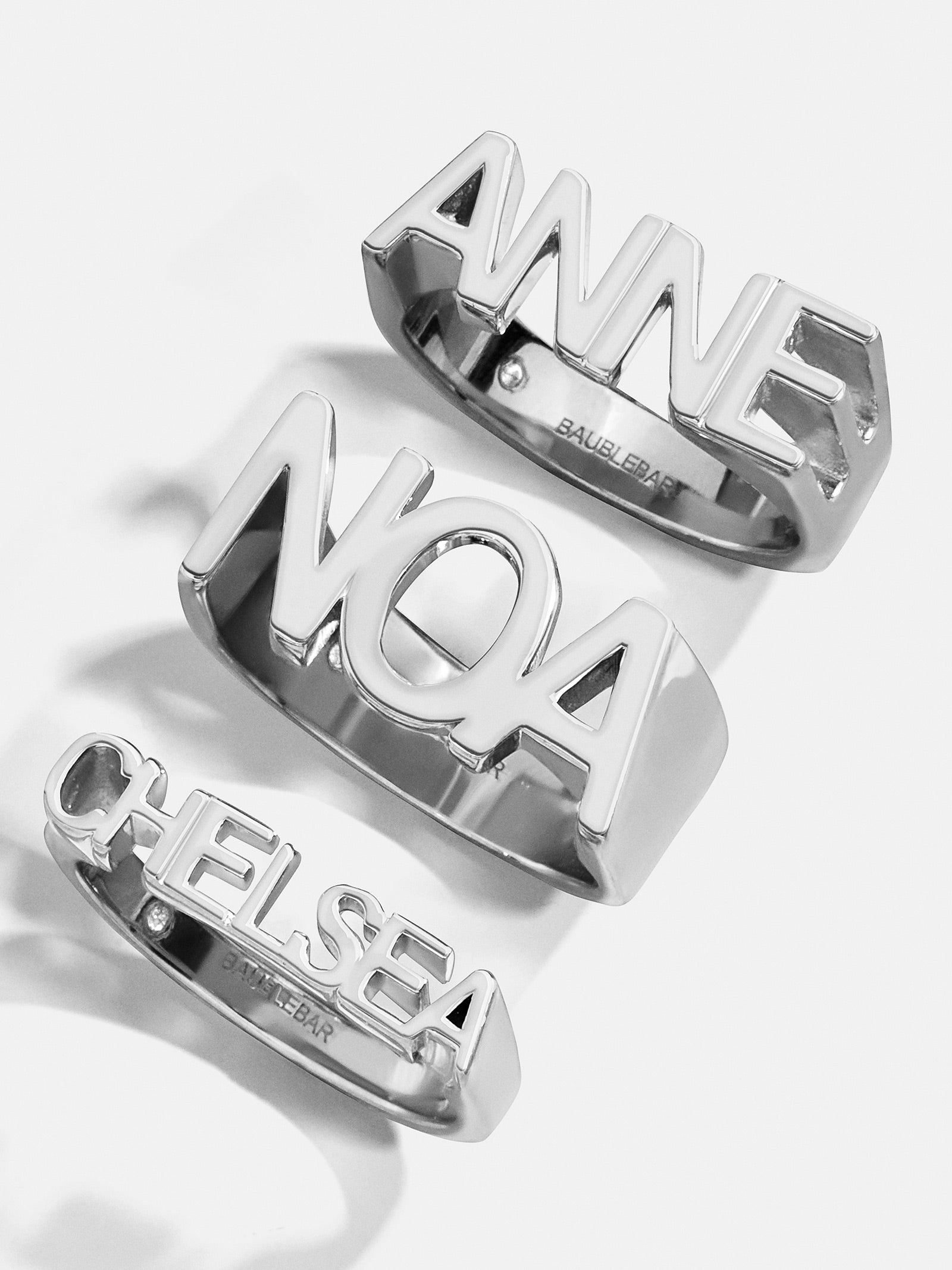 Premium Sterling Silver Custom Nameplate Ring - Personalized Style