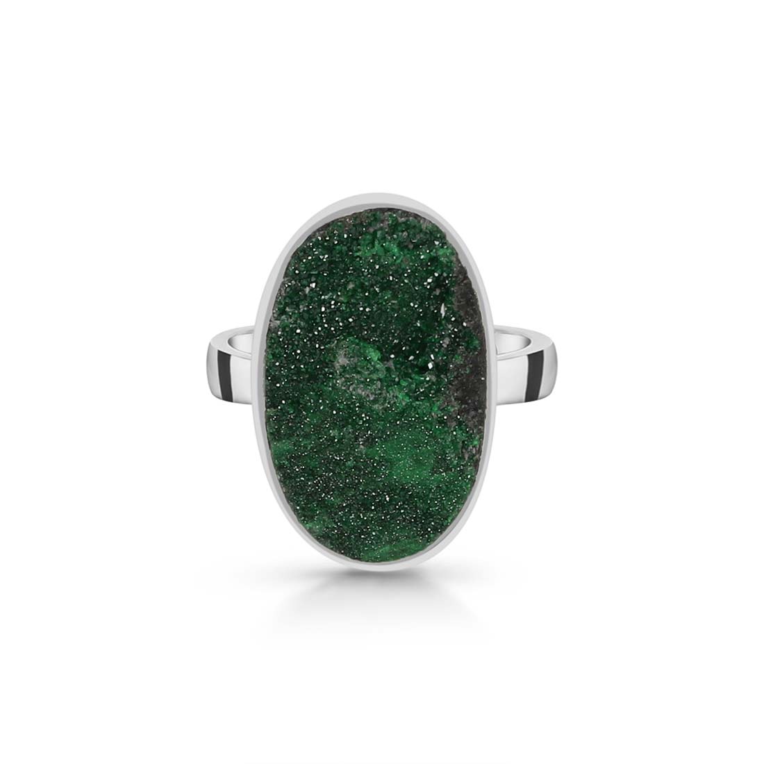 Premium Uvarovite Druzy Statement Ring - UVR-R-38