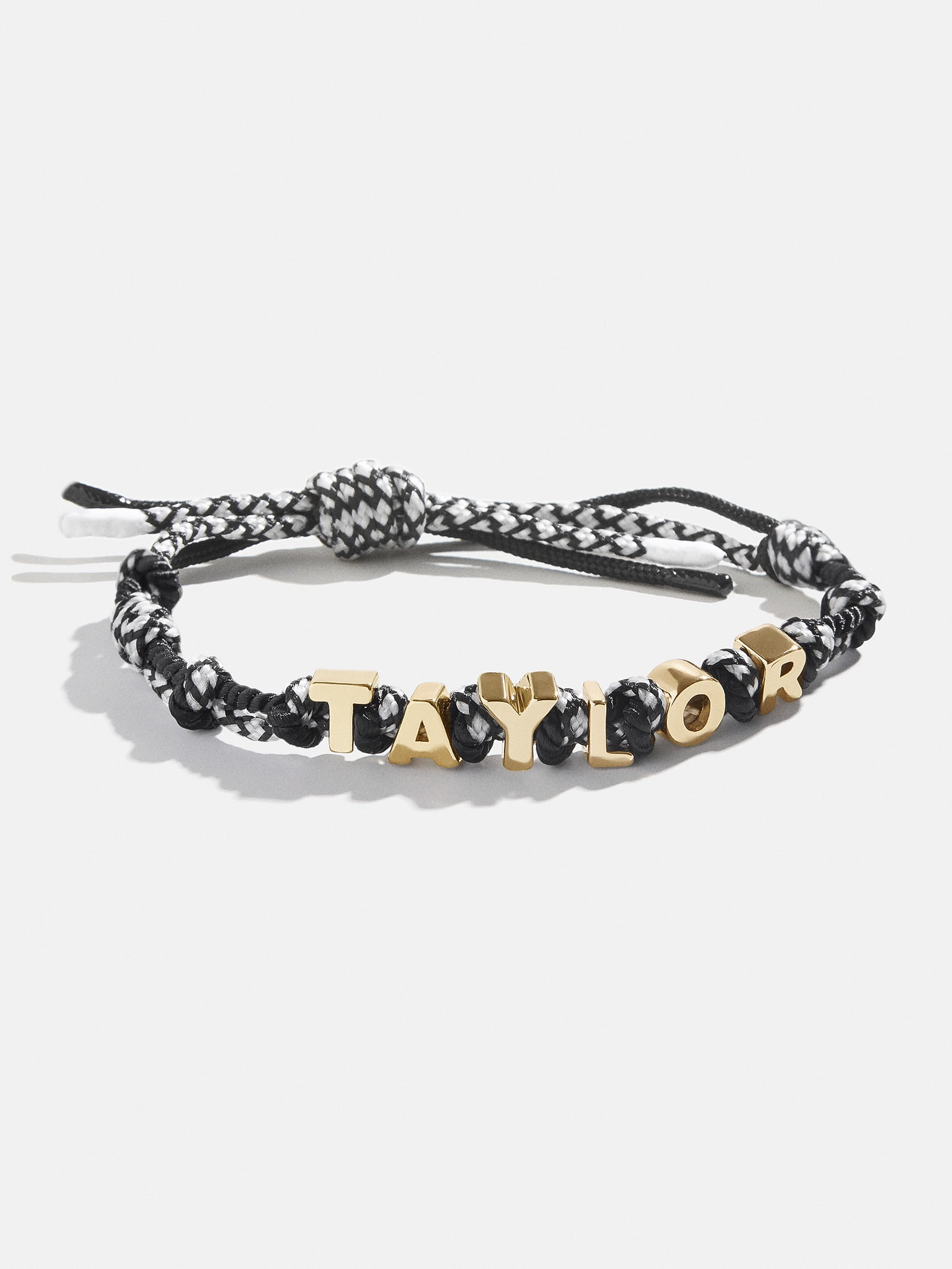 Premium Personalized Paracord Nameplate Bracelet - Black/White