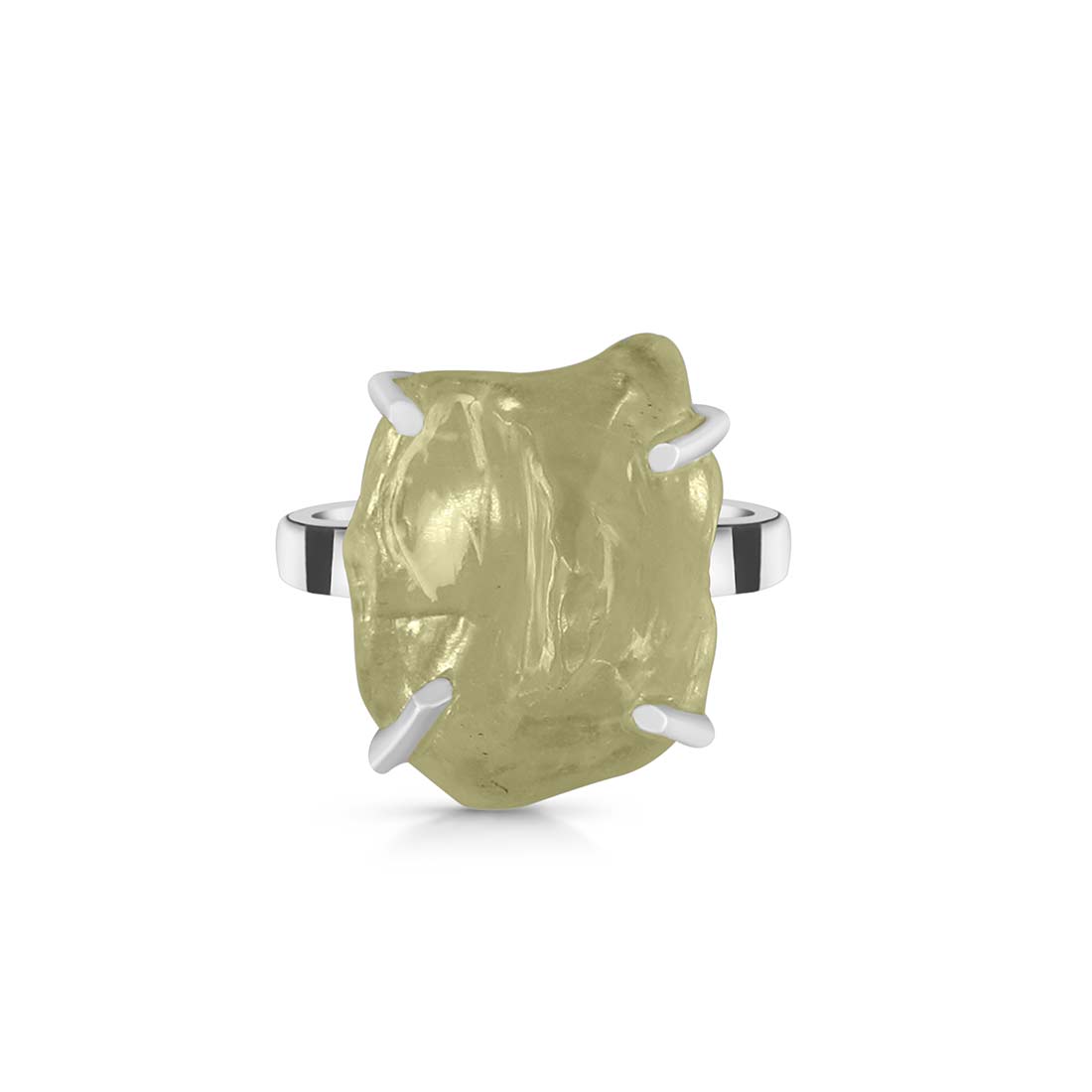 Premium Libyan Desert Glass Statement Ring - LDG-R-27