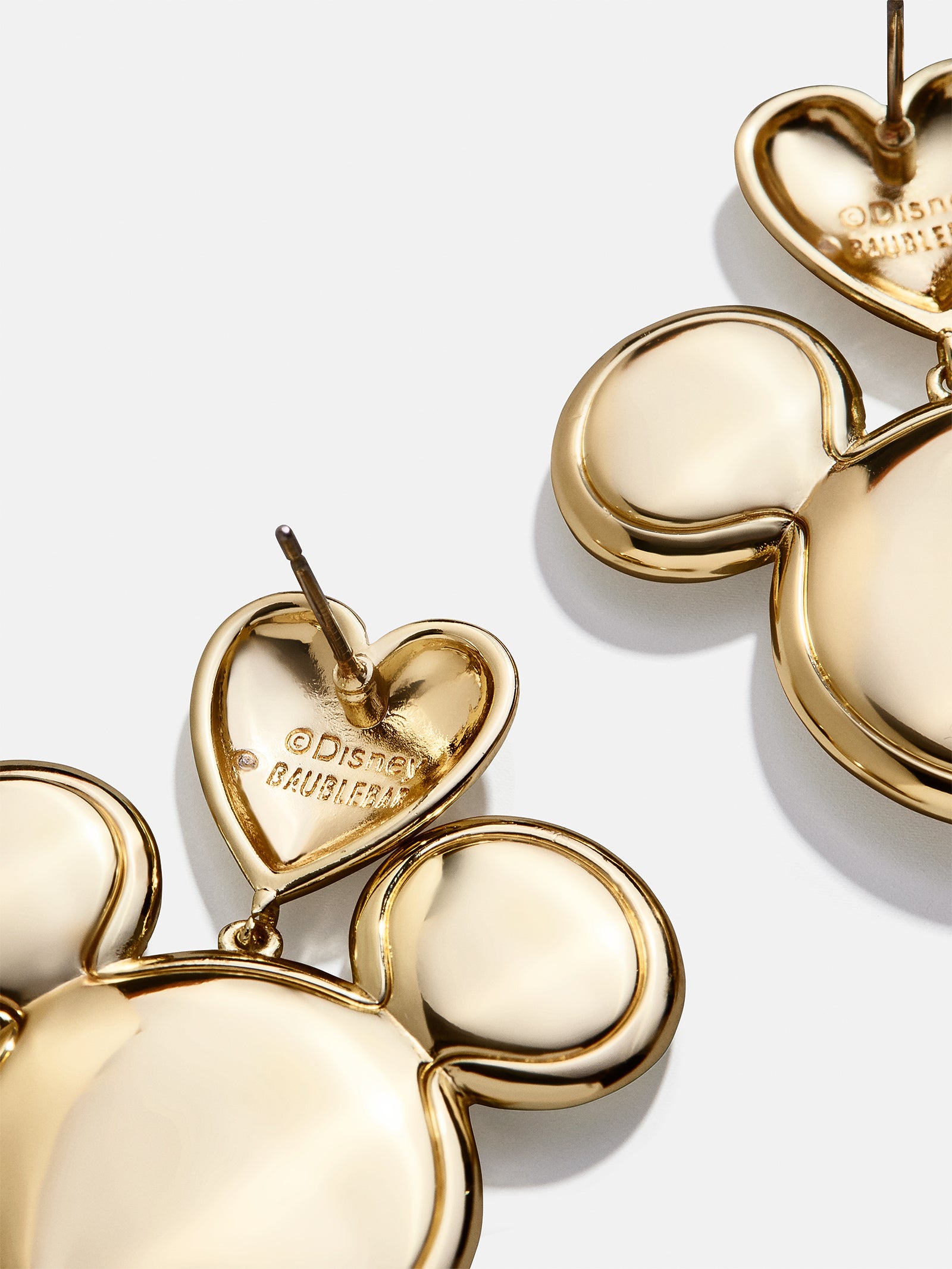 Premium Mickey Mouse Gold Heart Earrings - Disney Licensed Jewelry