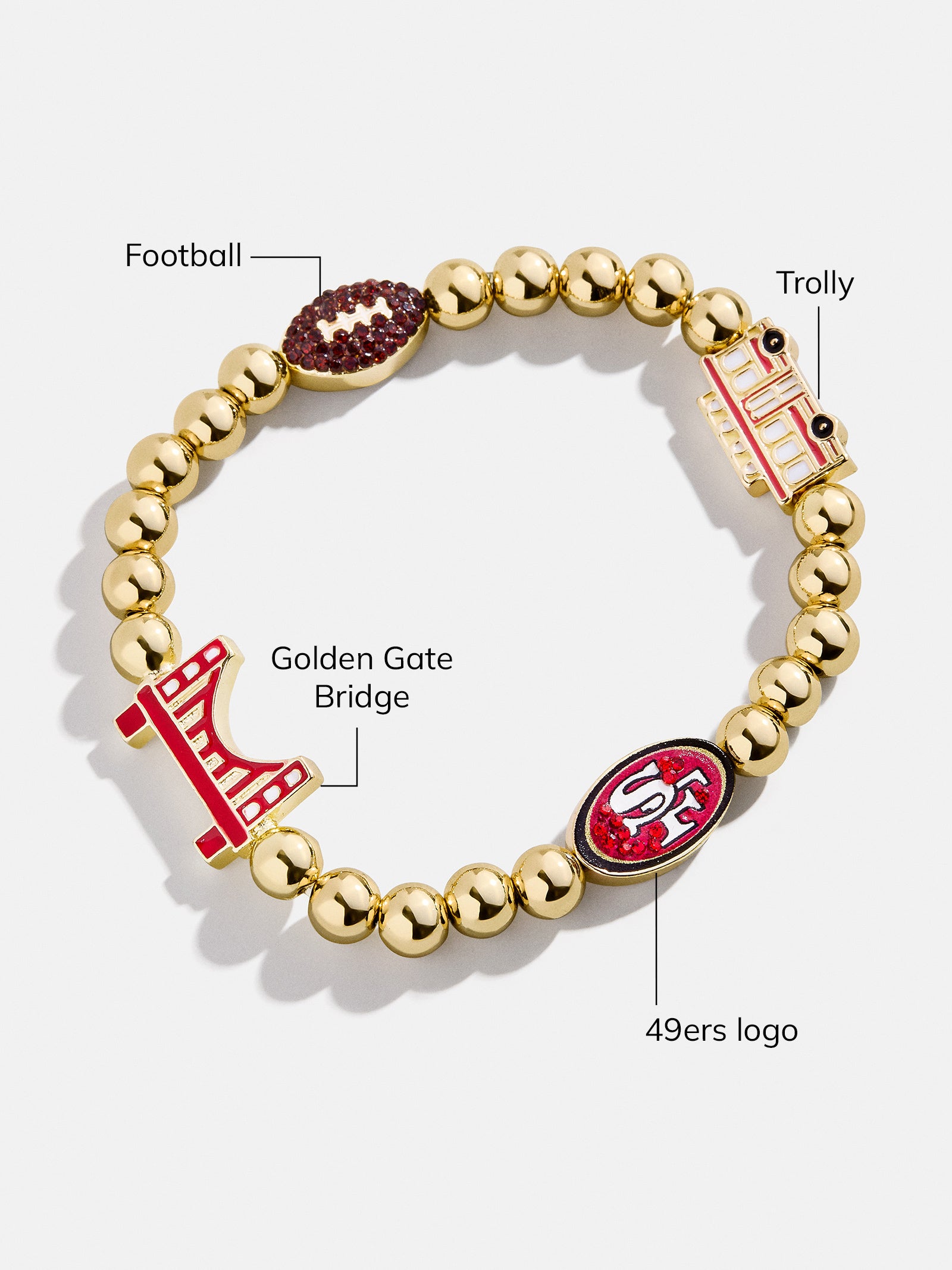 Premium San Francisco 49ers NFL Charm Bracelet - Ultimate Team Spirit Accessory