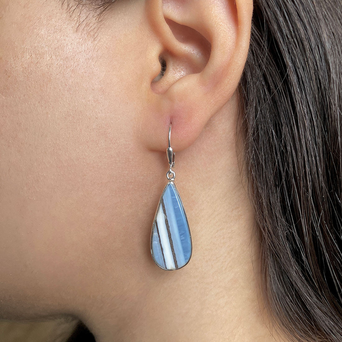 Premium Blue Opal Earrings - Elegant Statement Jewelry